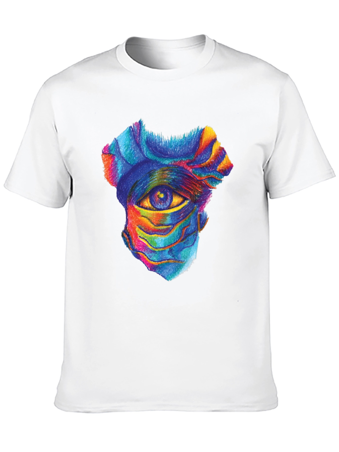 Surreal Eye Graphic Tee - Artistic Black T-Shirt