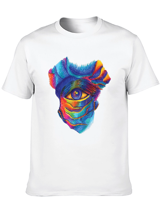 Surreal Eye Graphic Tee - Artistic Black T-Shirt