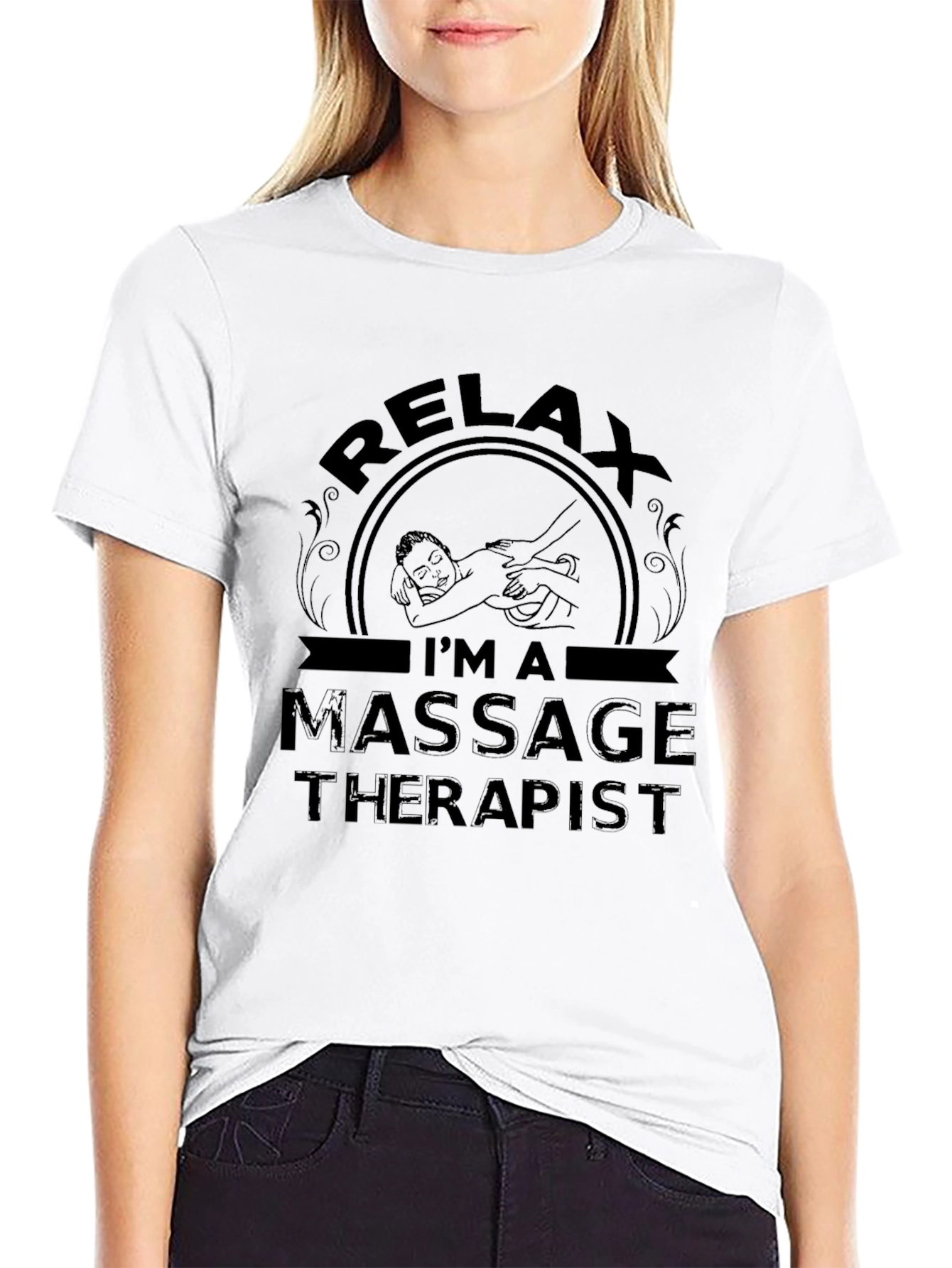 Relax Im A Massage Therapist Black T-Shirt