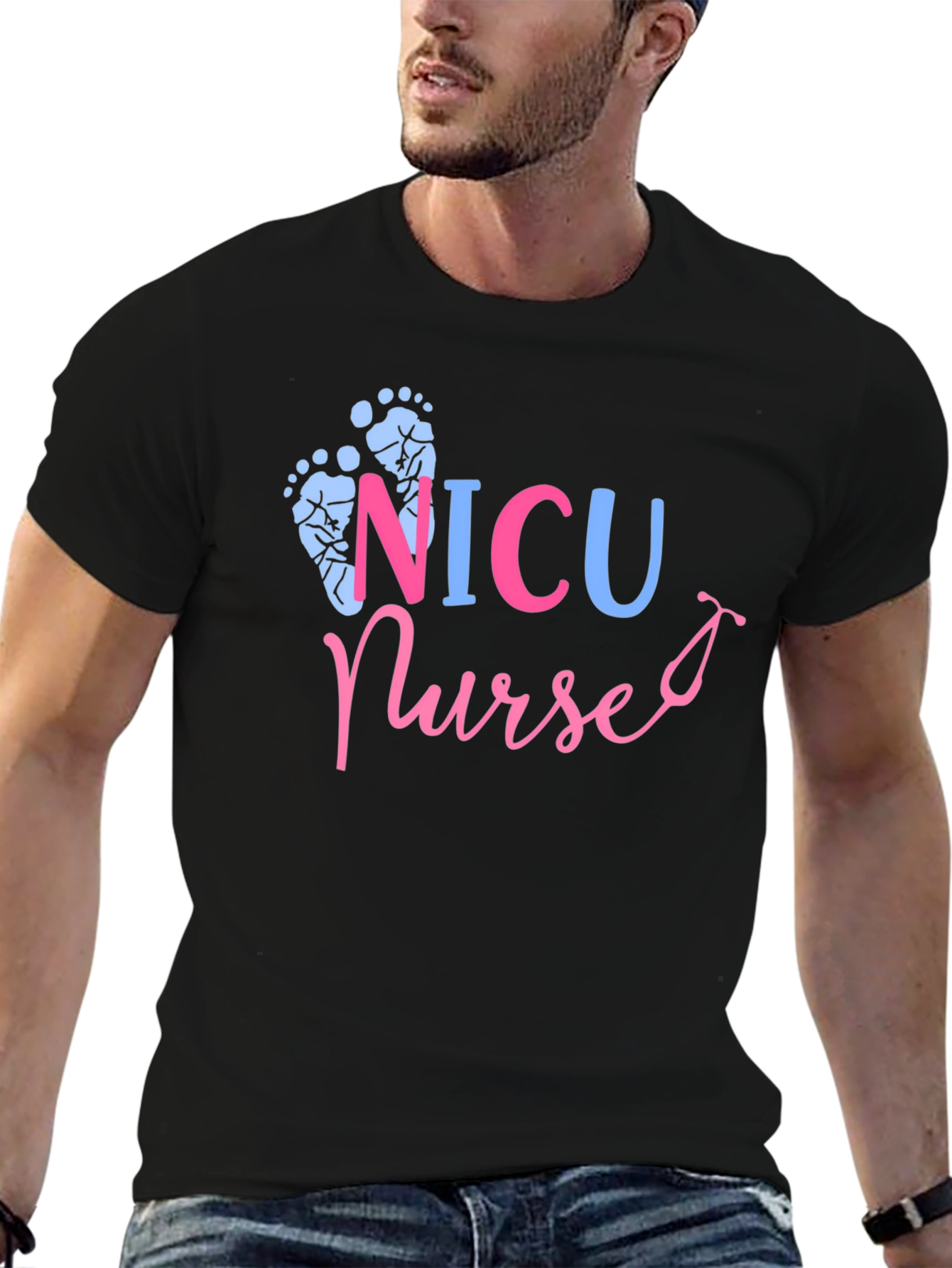 NICU Nurse T-Shirt: Footprint Design
