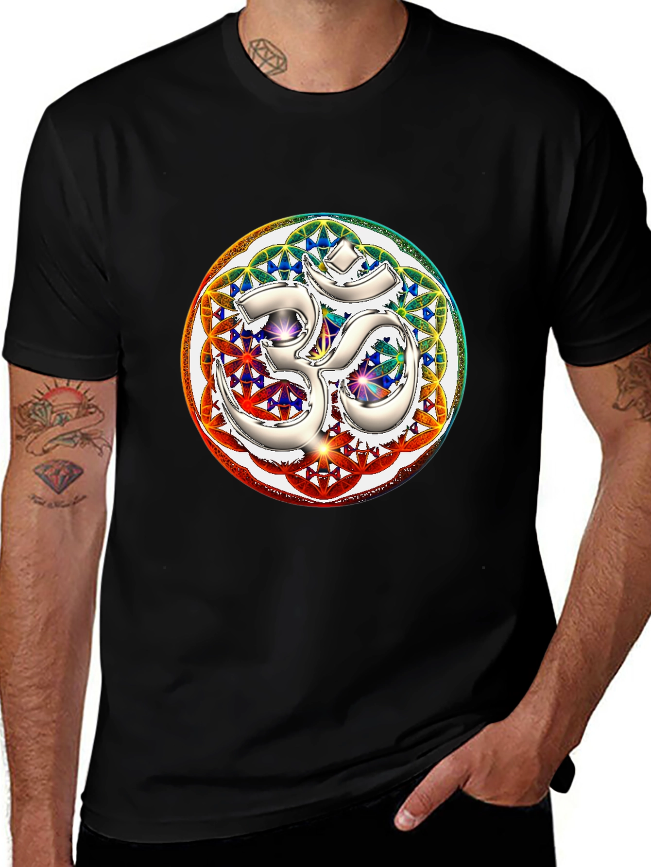 Om Mandala Graphic Tee - Black