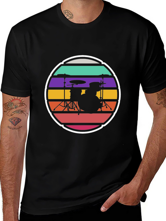 Retro Drum Kit T-Shirt - Band Tee - Musician Gift