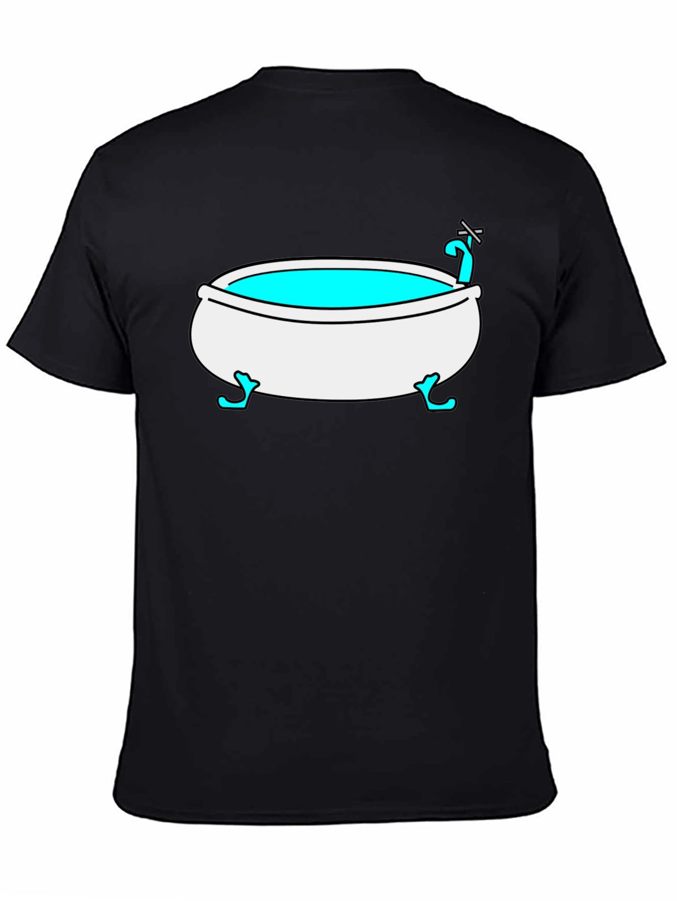 Cartoon Bathtub Graphic Tee - Quirky Style