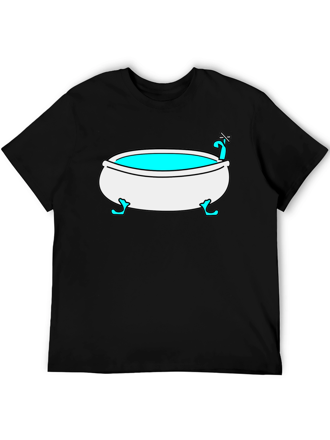 Cartoon Bathtub Graphic Tee - Quirky Style