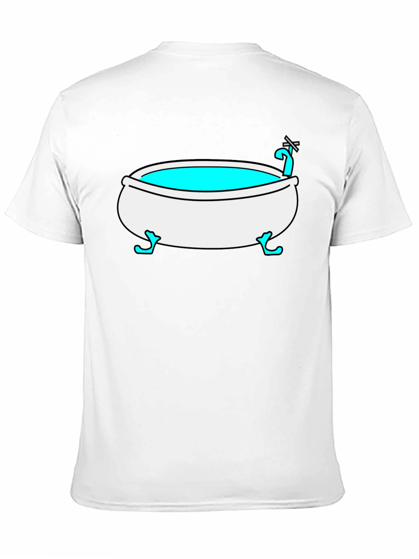 Cartoon Bathtub Graphic Tee - Quirky Style