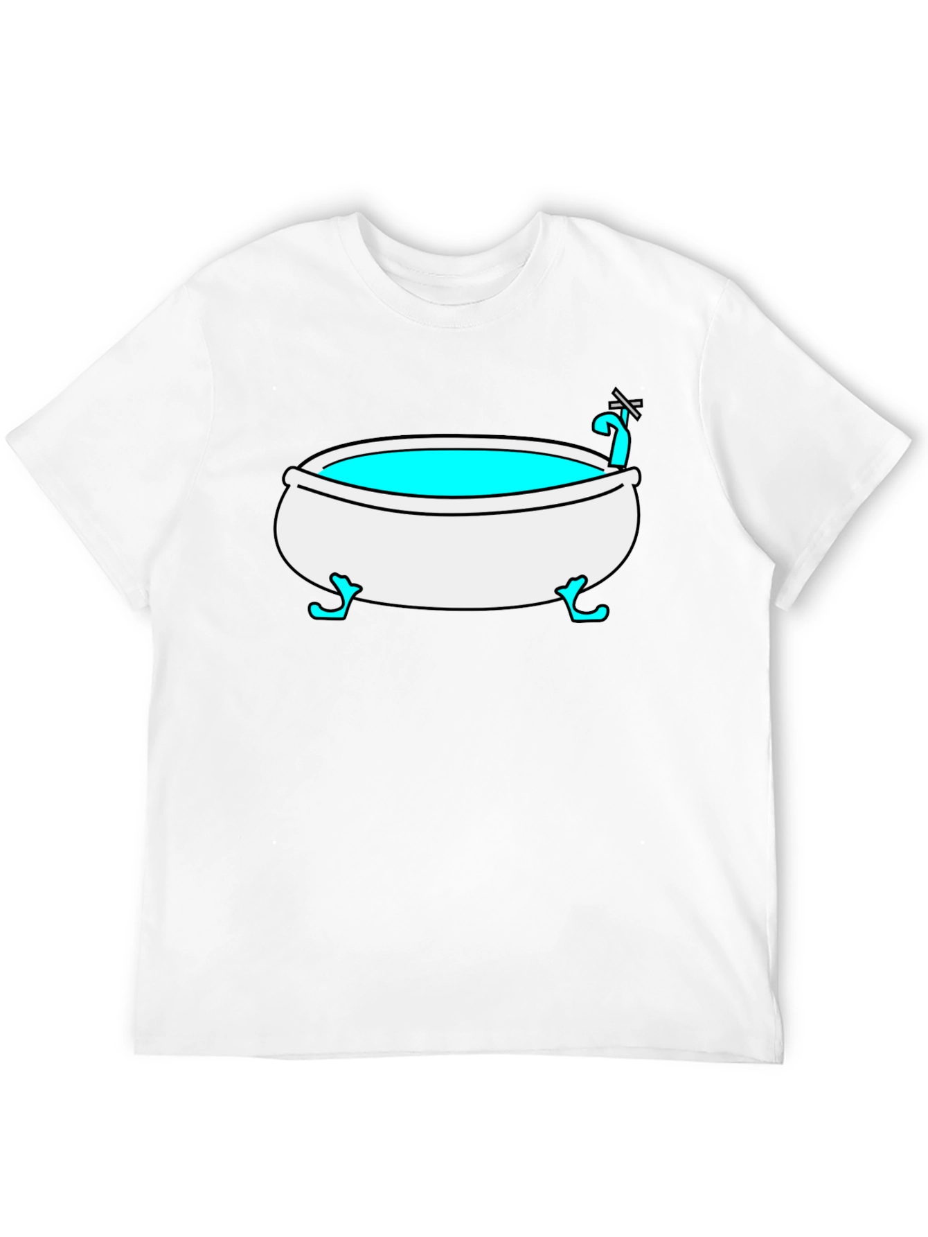 Cartoon Bathtub Graphic Tee - Quirky Style