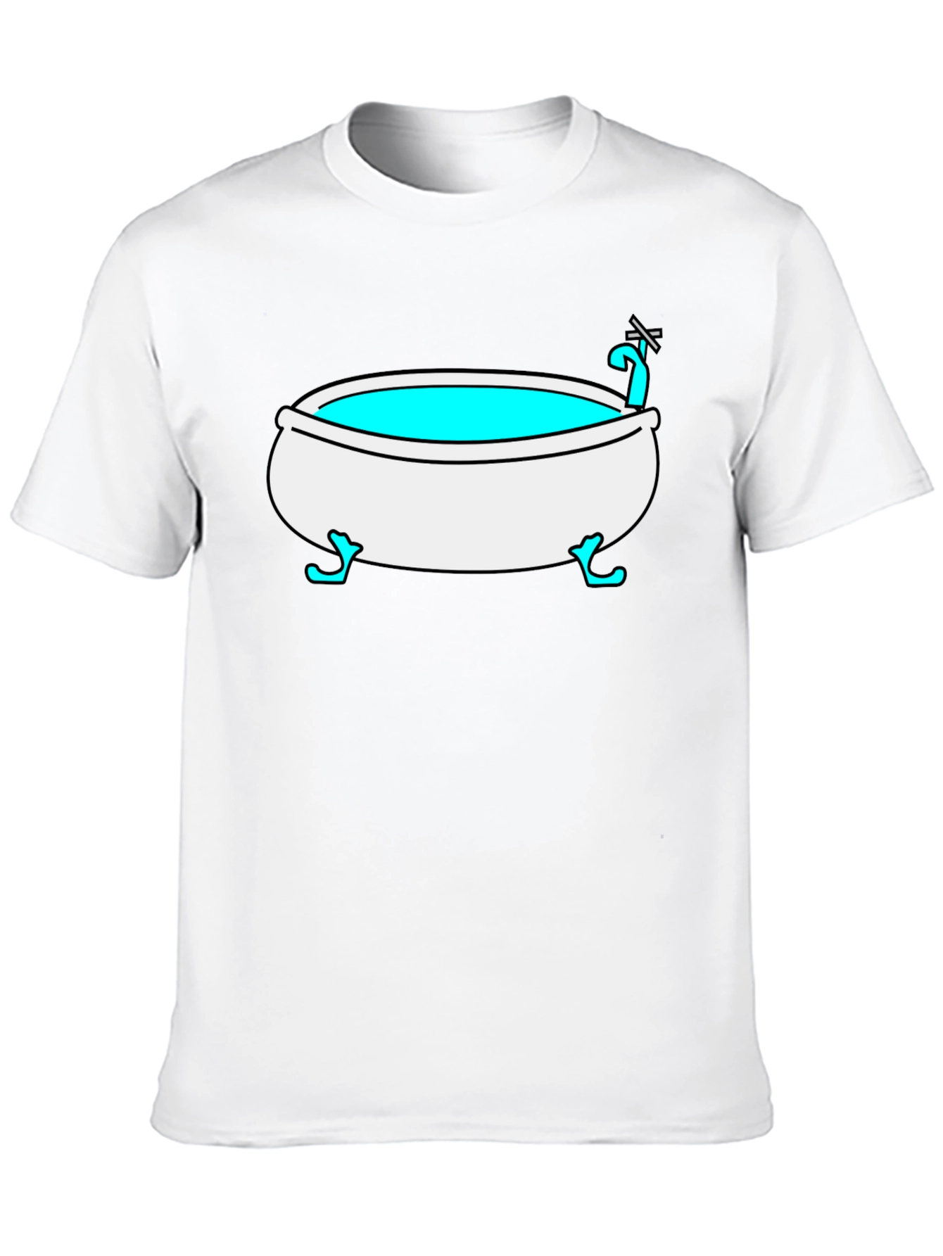 Cartoon Bathtub Graphic Tee - Quirky Style