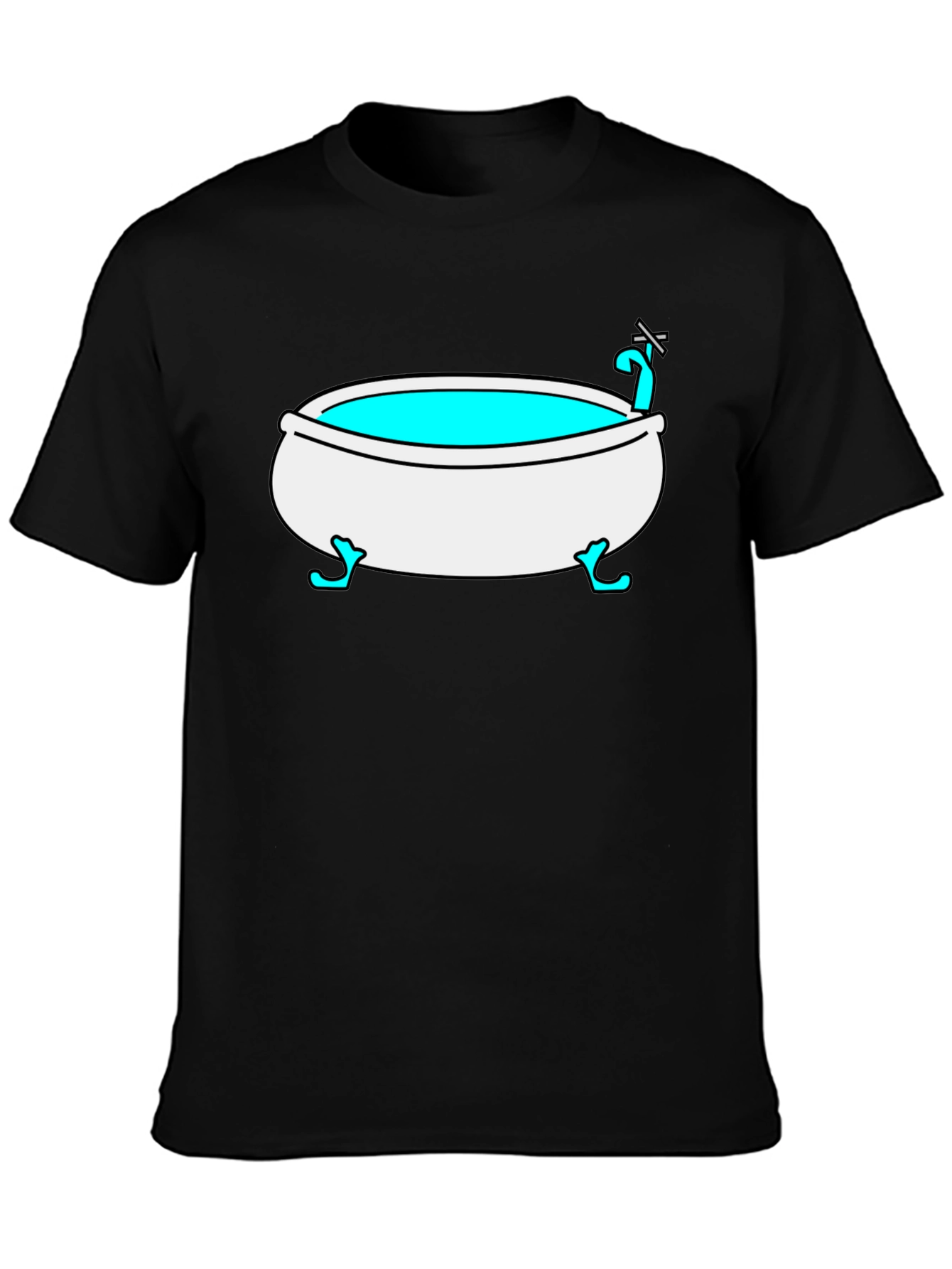 Cartoon Bathtub Graphic Tee - Quirky Style