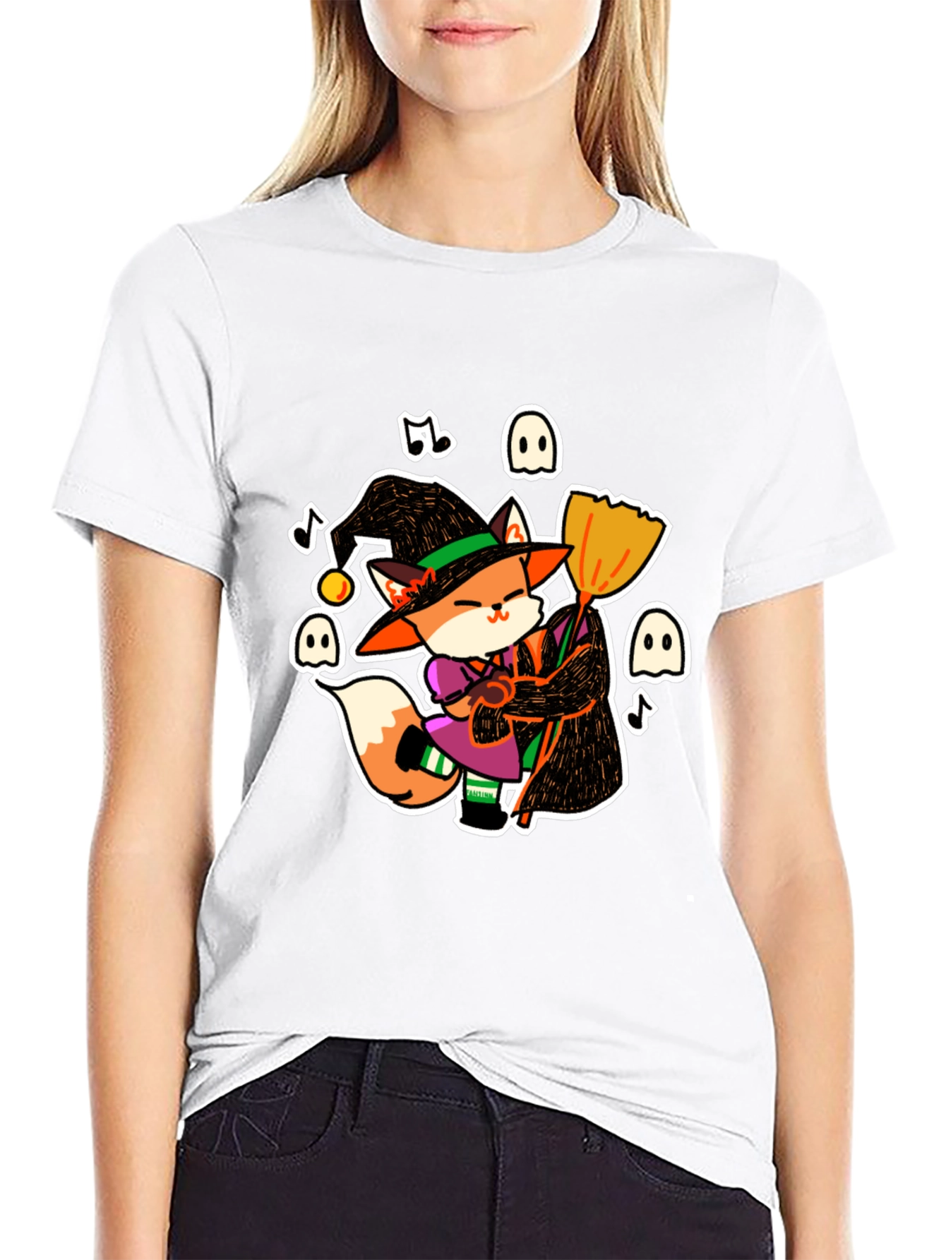 Fox Witch T-Shirt Halloween