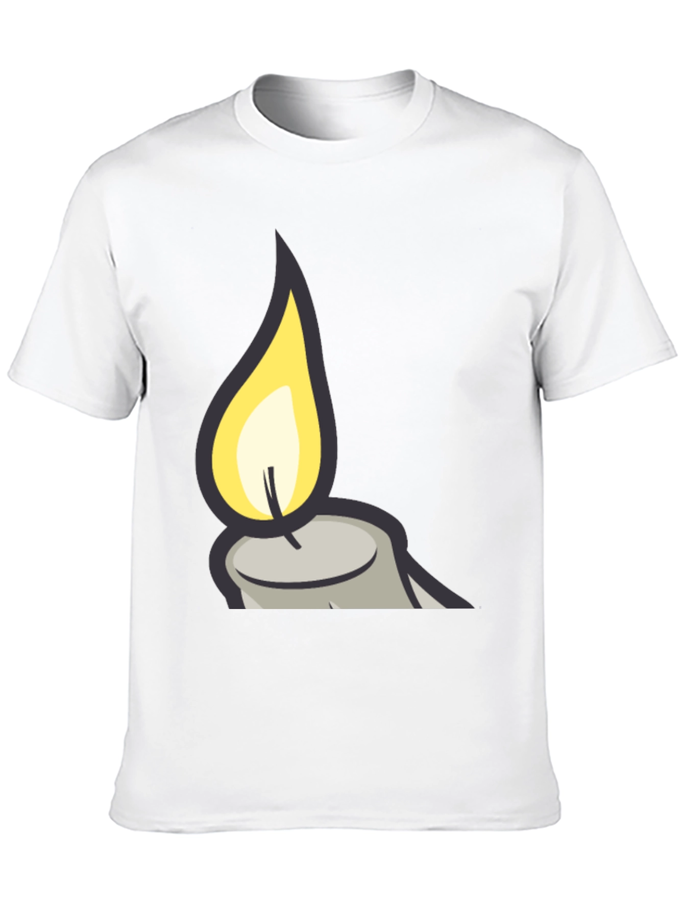 Candle Flame Graphic Black T-Shirt