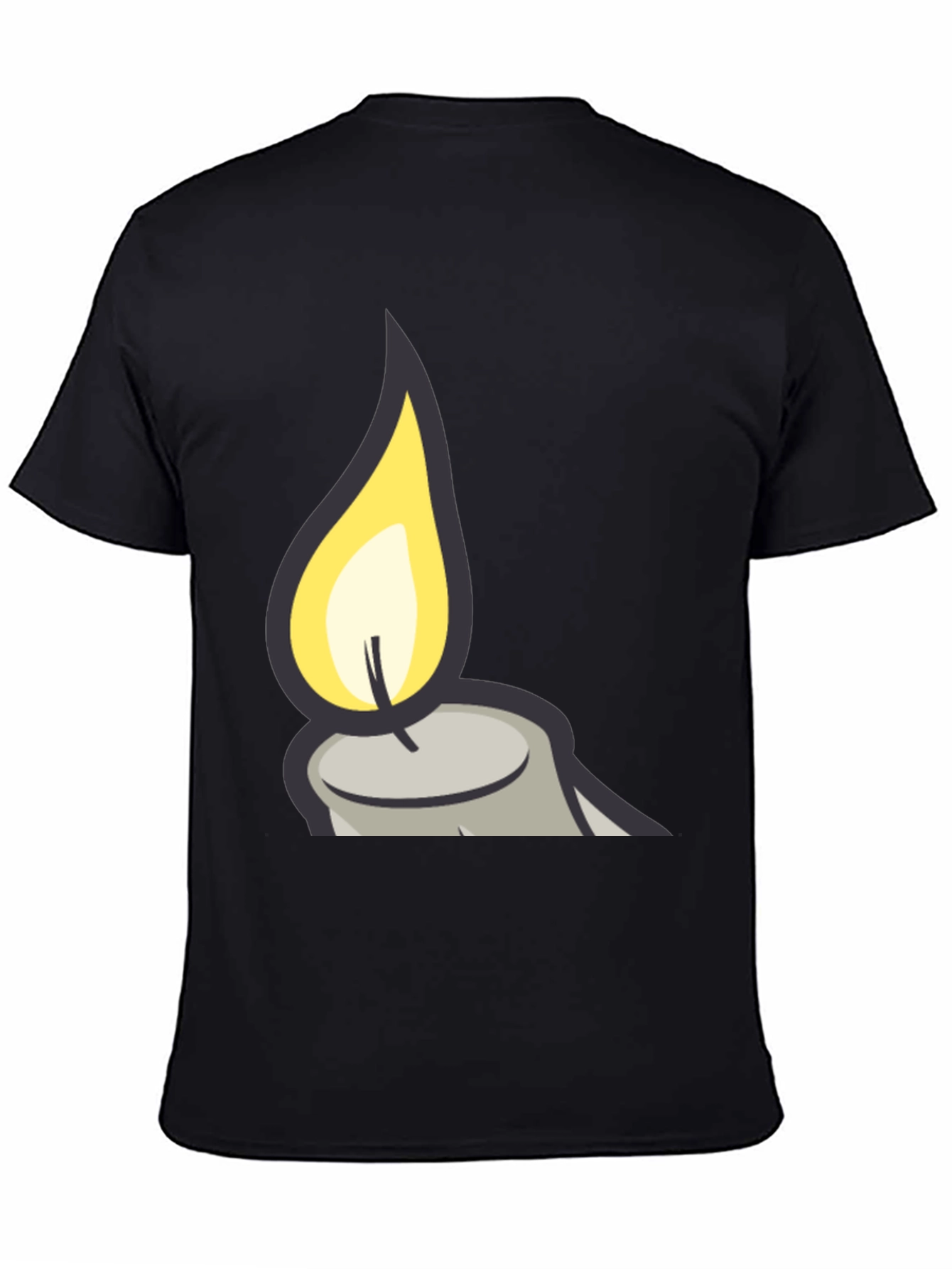 Candle Flame Graphic Black T-Shirt