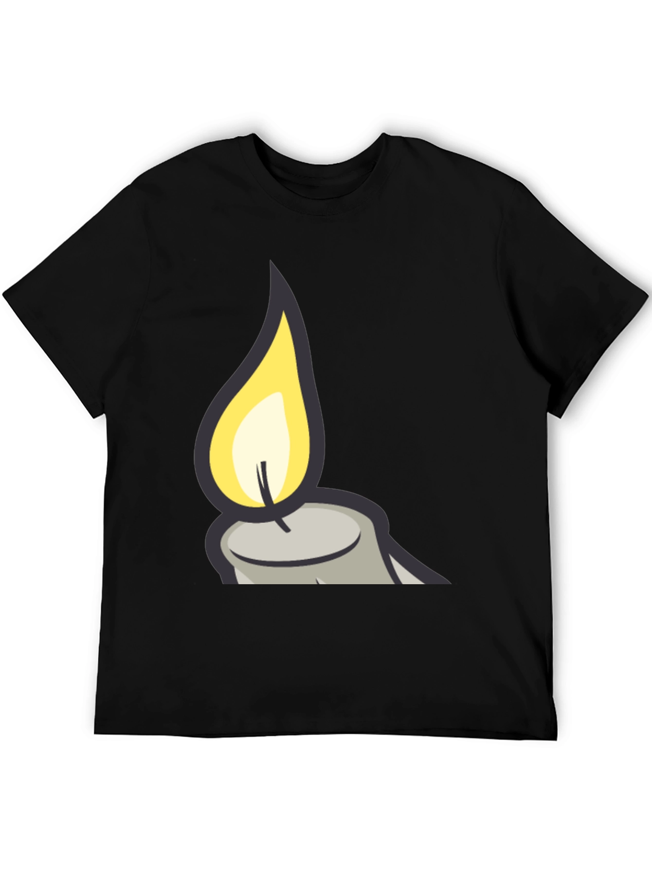 Candle Flame Graphic Black T-Shirt