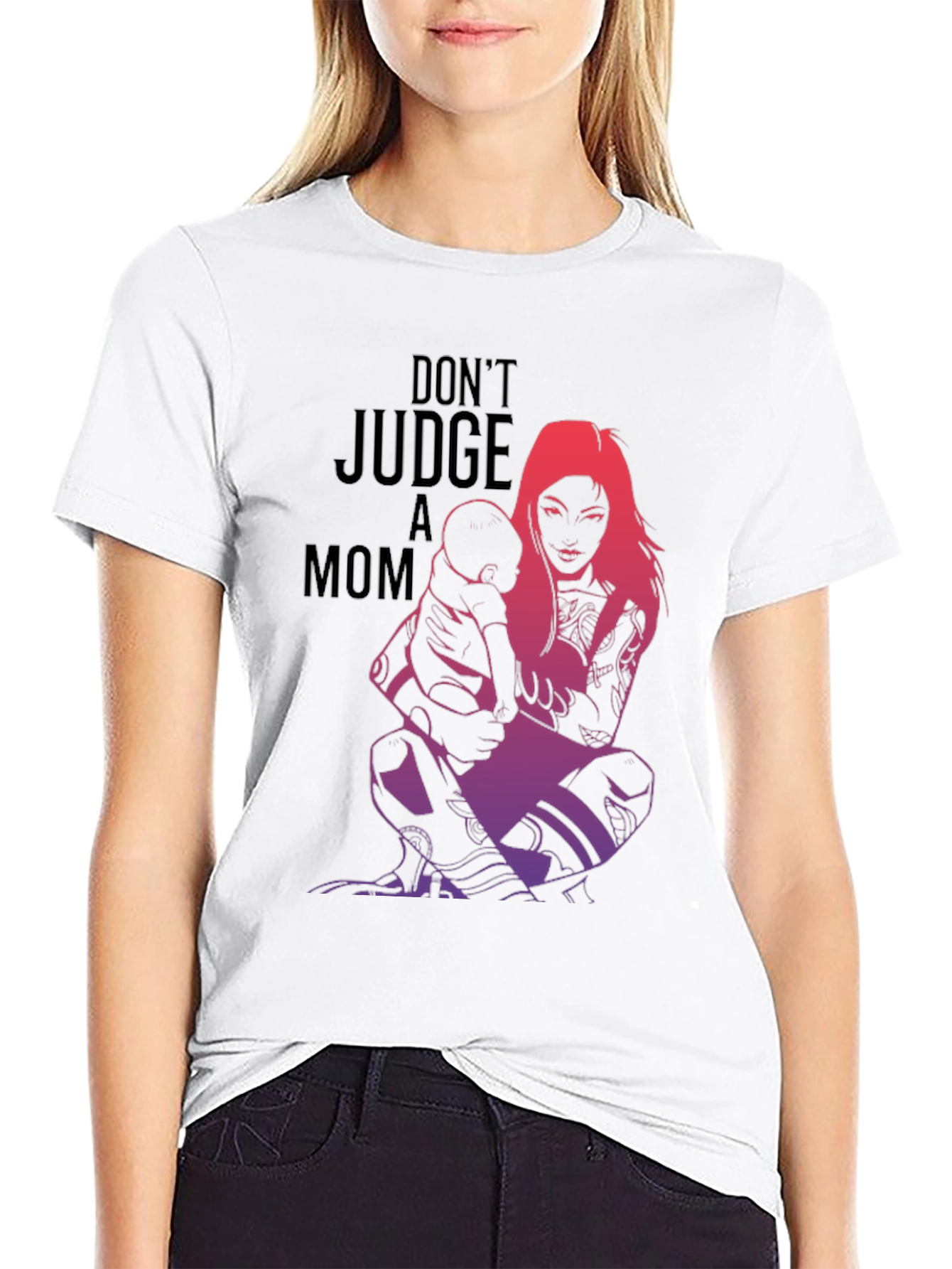 Tattooed Mom Graphic Tee - Dont Judge