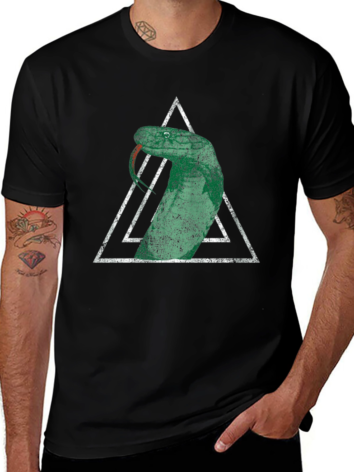 Snake Triangle Graphic T-Shirt