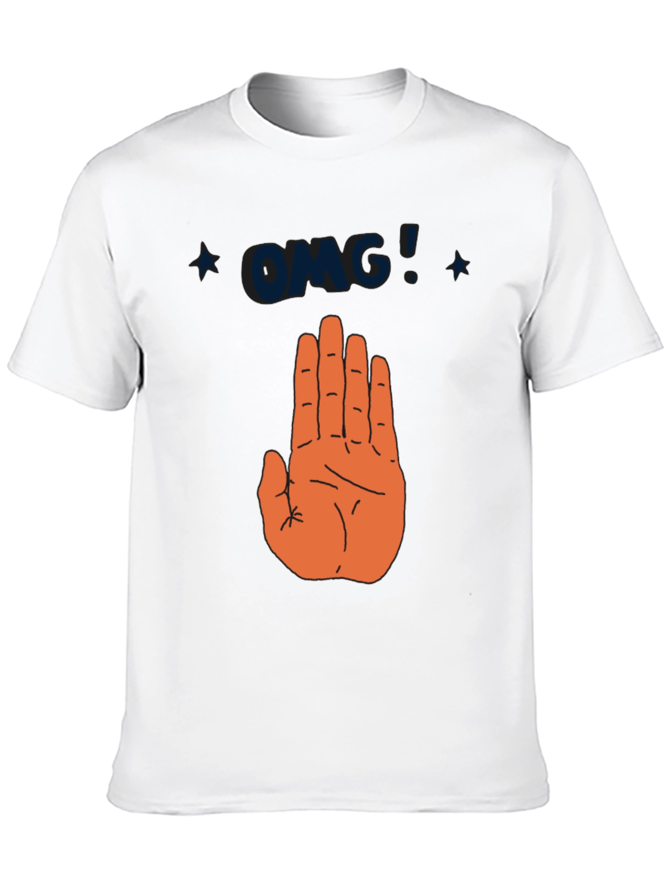 OMG Hand Graphic T-Shirt - Trendy Casual Tee