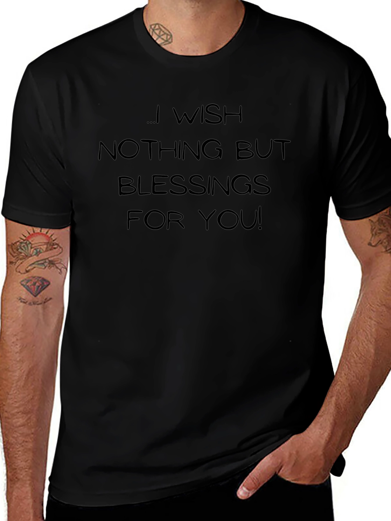 Blessings Graphic Tee - Black Cotton T-Shirt