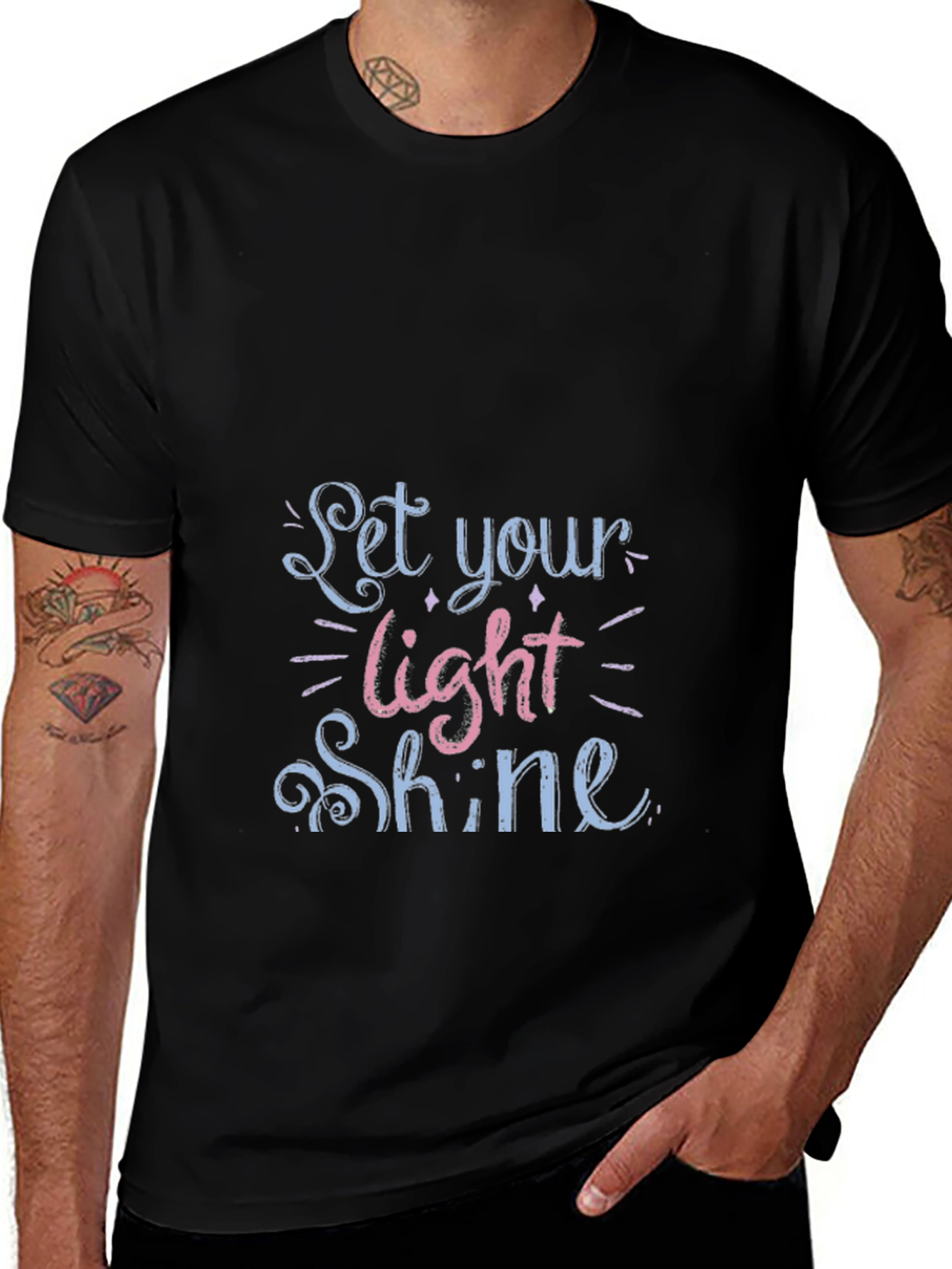 Let Your Light Shine Black Graphic Tee