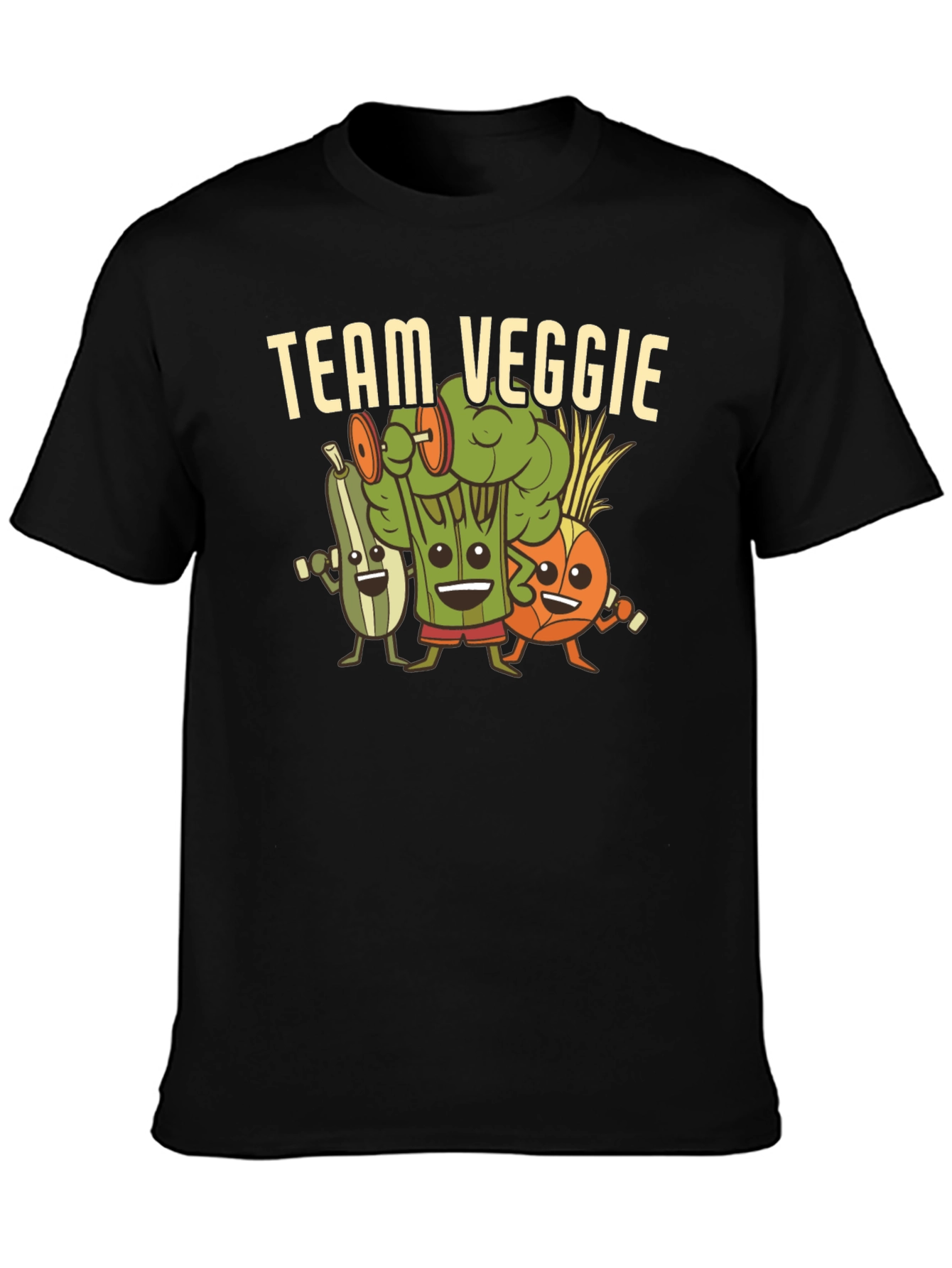 Team Veggie Workout Black T-Shirt