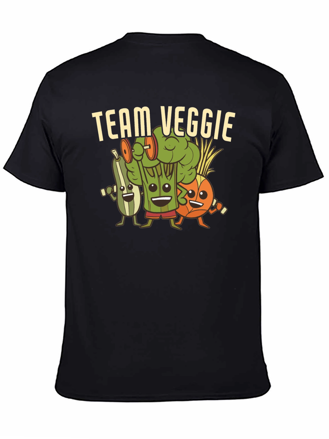 Team Veggie Workout Black T-Shirt