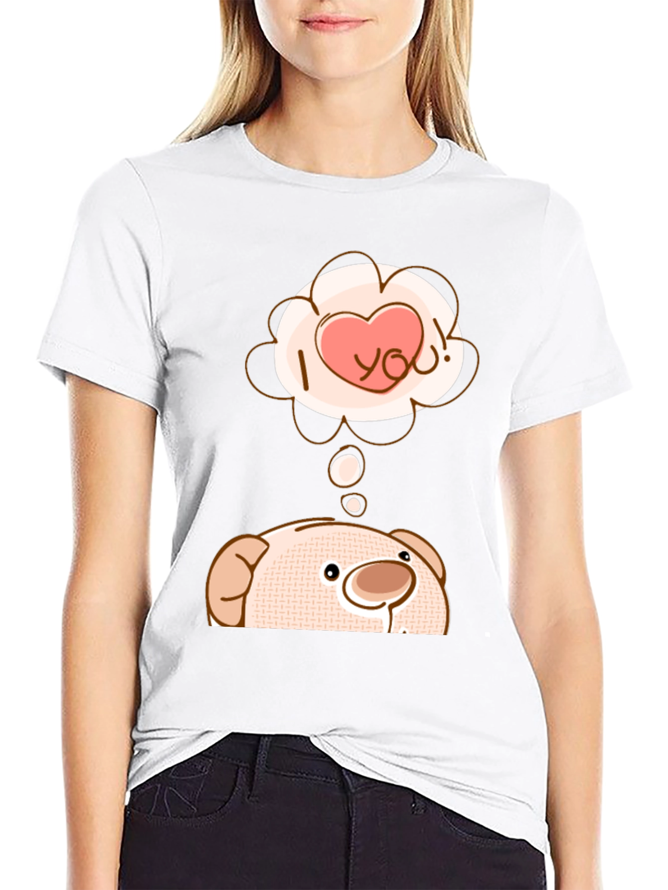 Cute Bear T-Shirt - I Love You Design