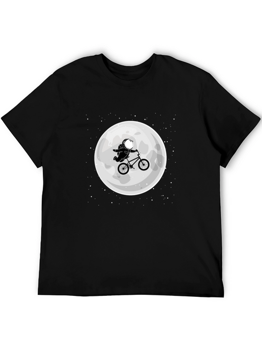 Astronaut Moon Ride T-Shirt - Black Cotton Tee