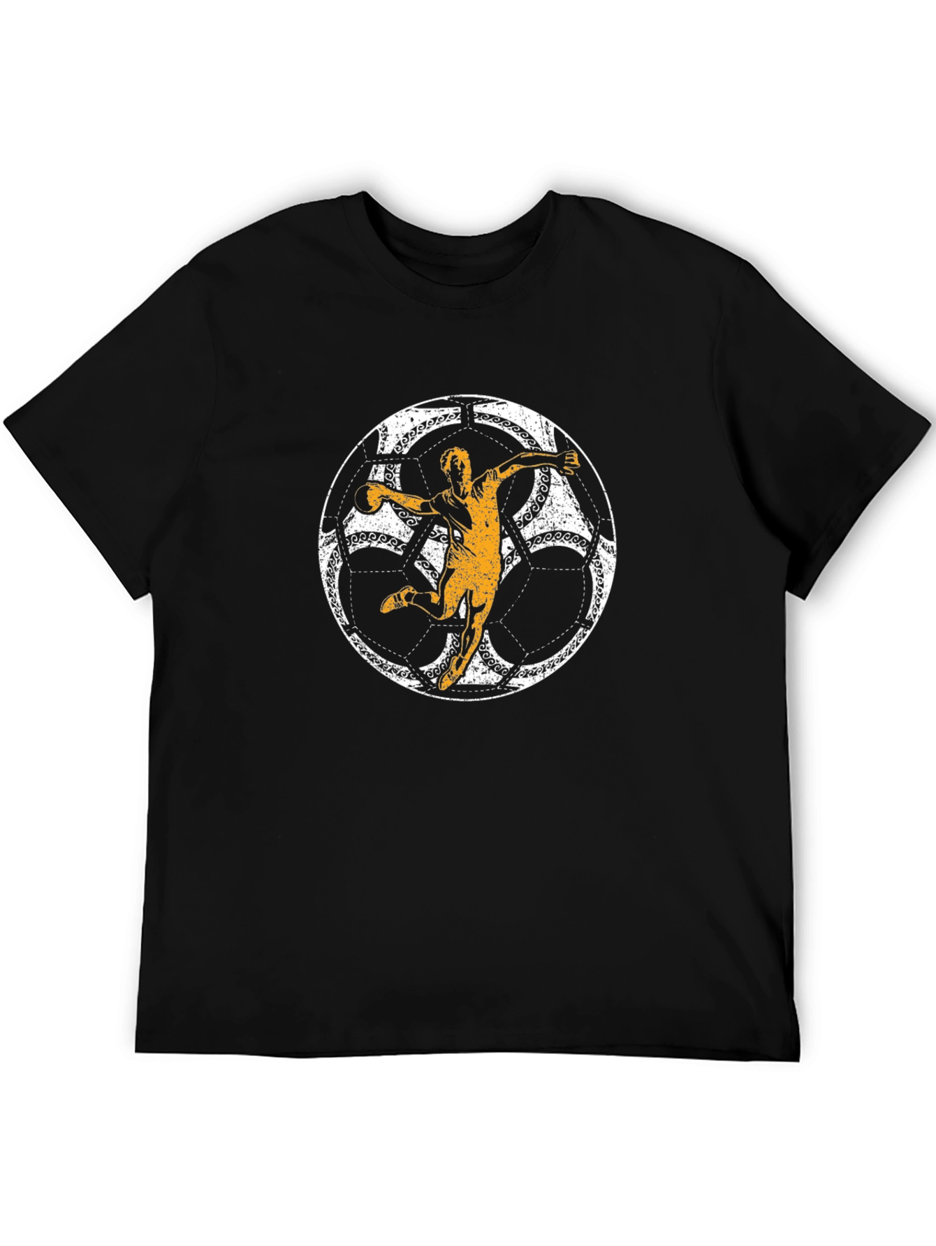 Handball Player Graphic T-Shirt - Black
