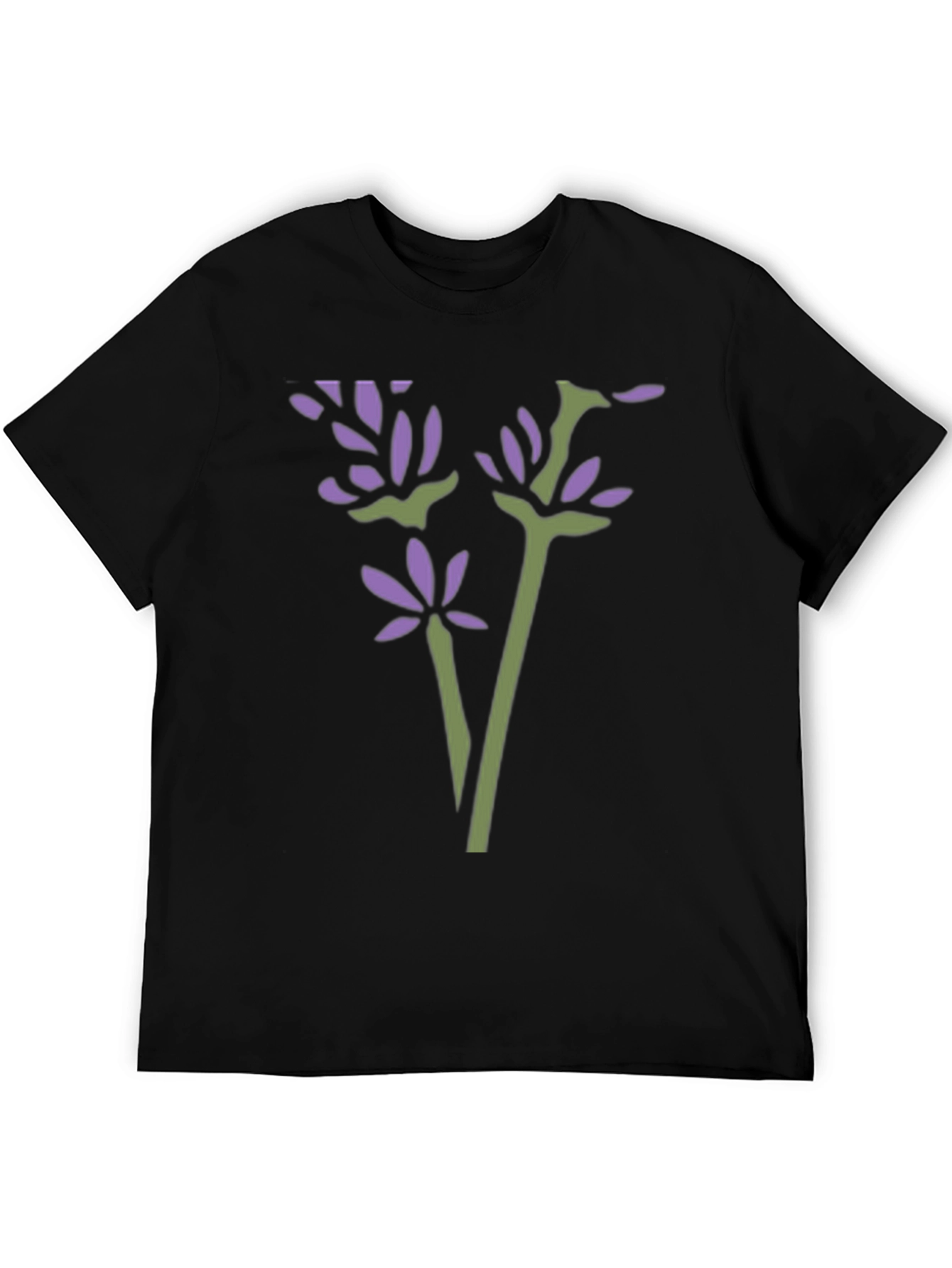 Floral Print Black T-Shirt - Stylish & Casual