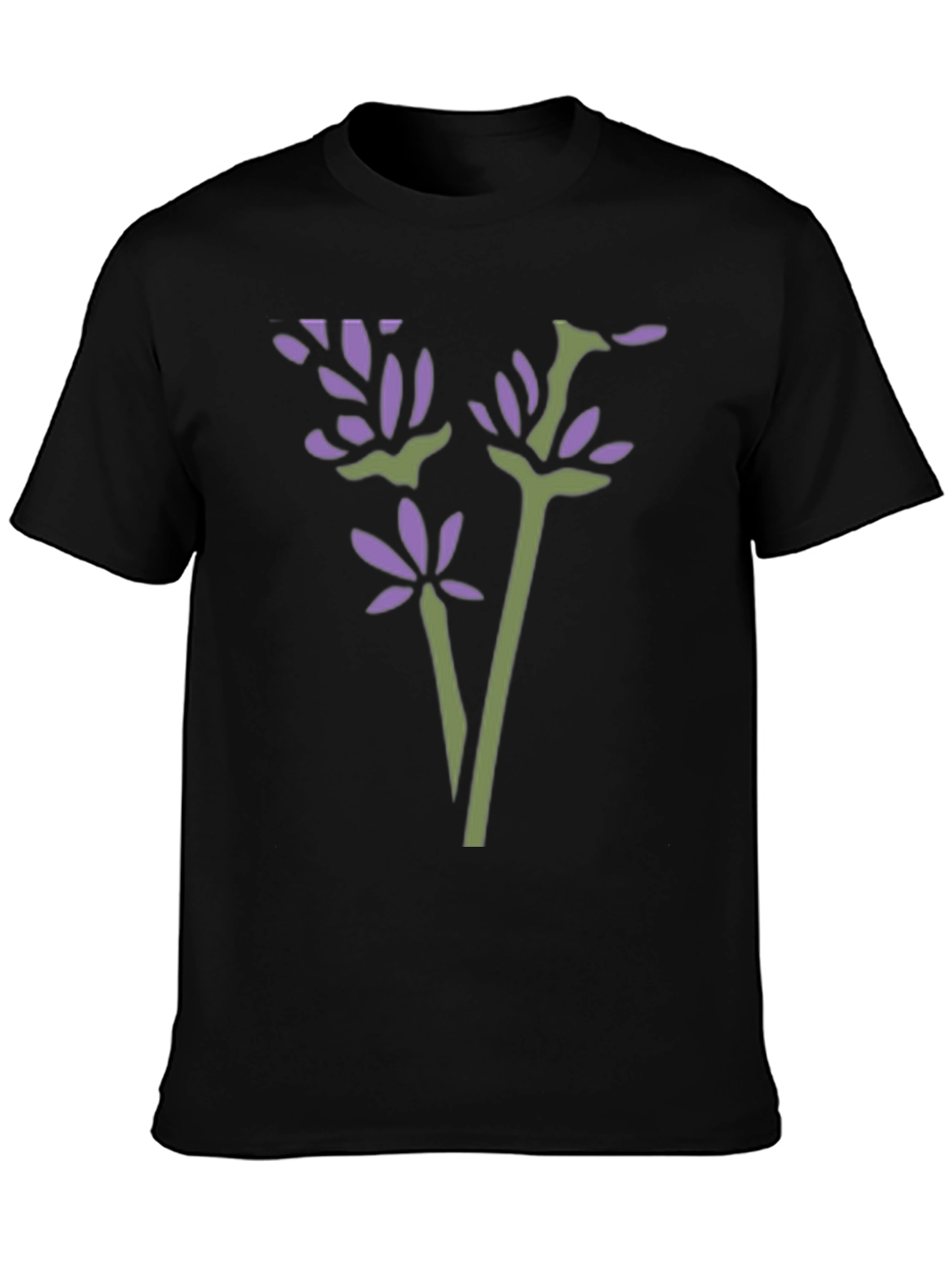 Floral Print Black T-Shirt - Stylish & Casual