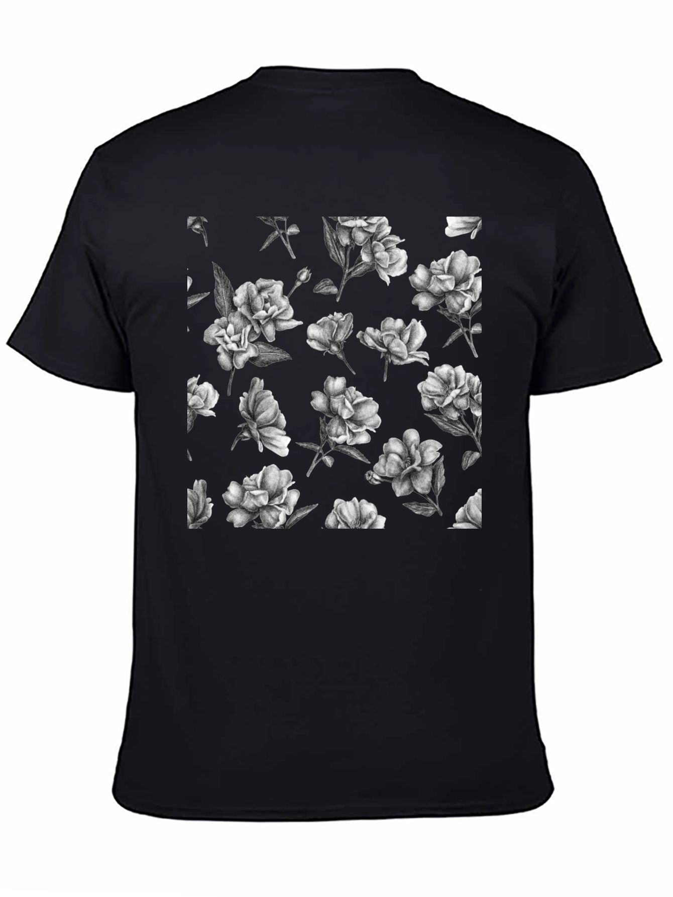 Floral Print Black T-Shirt