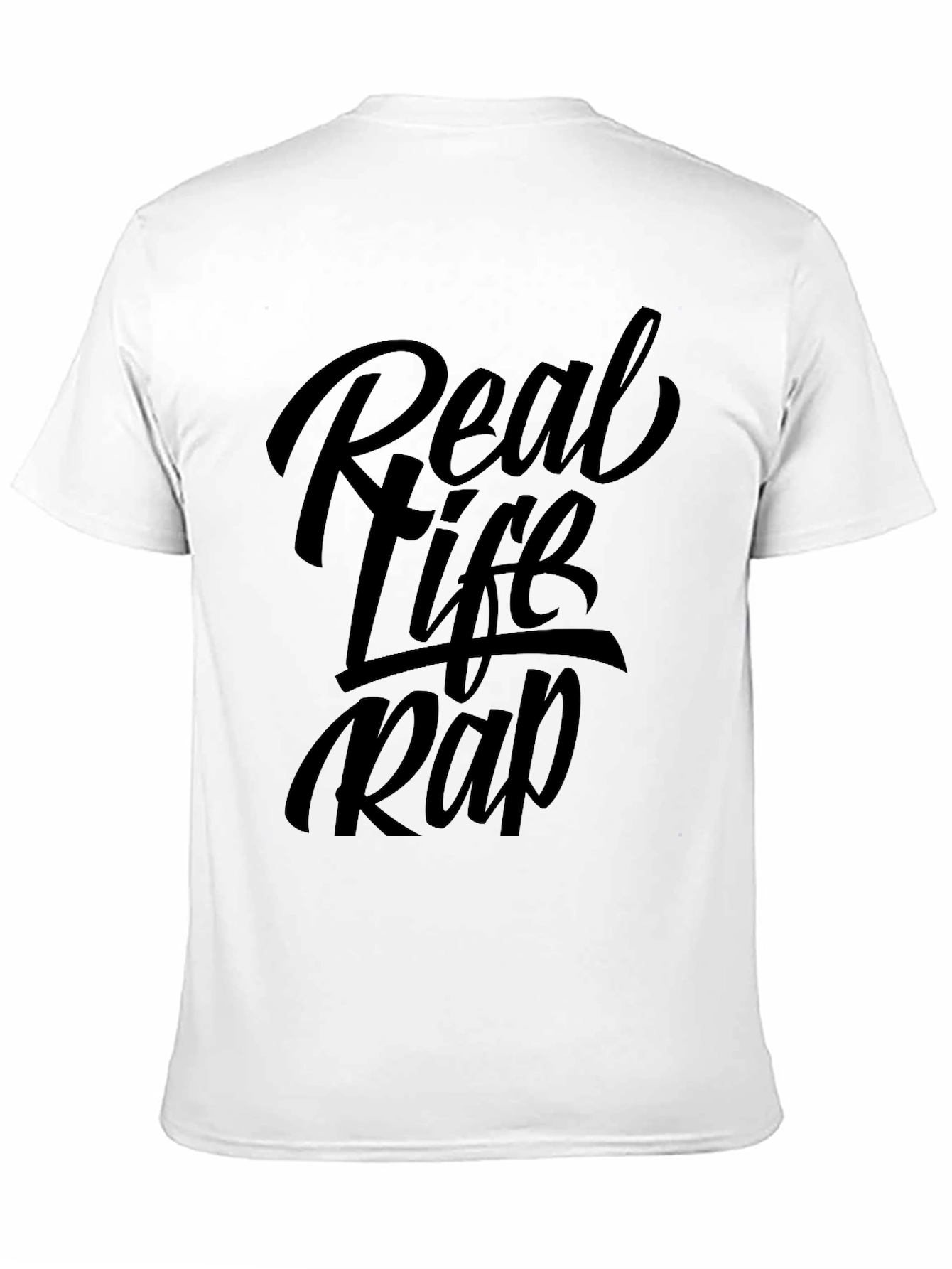 Real Life Rap Black Graphic Tee Shirt