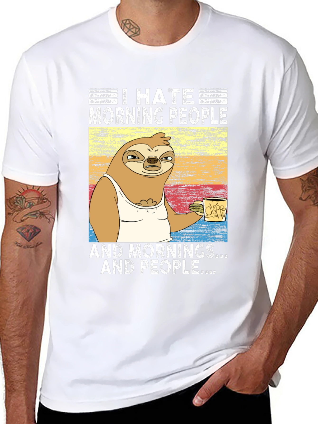I Hate Morning People Sloth Graphic Tee