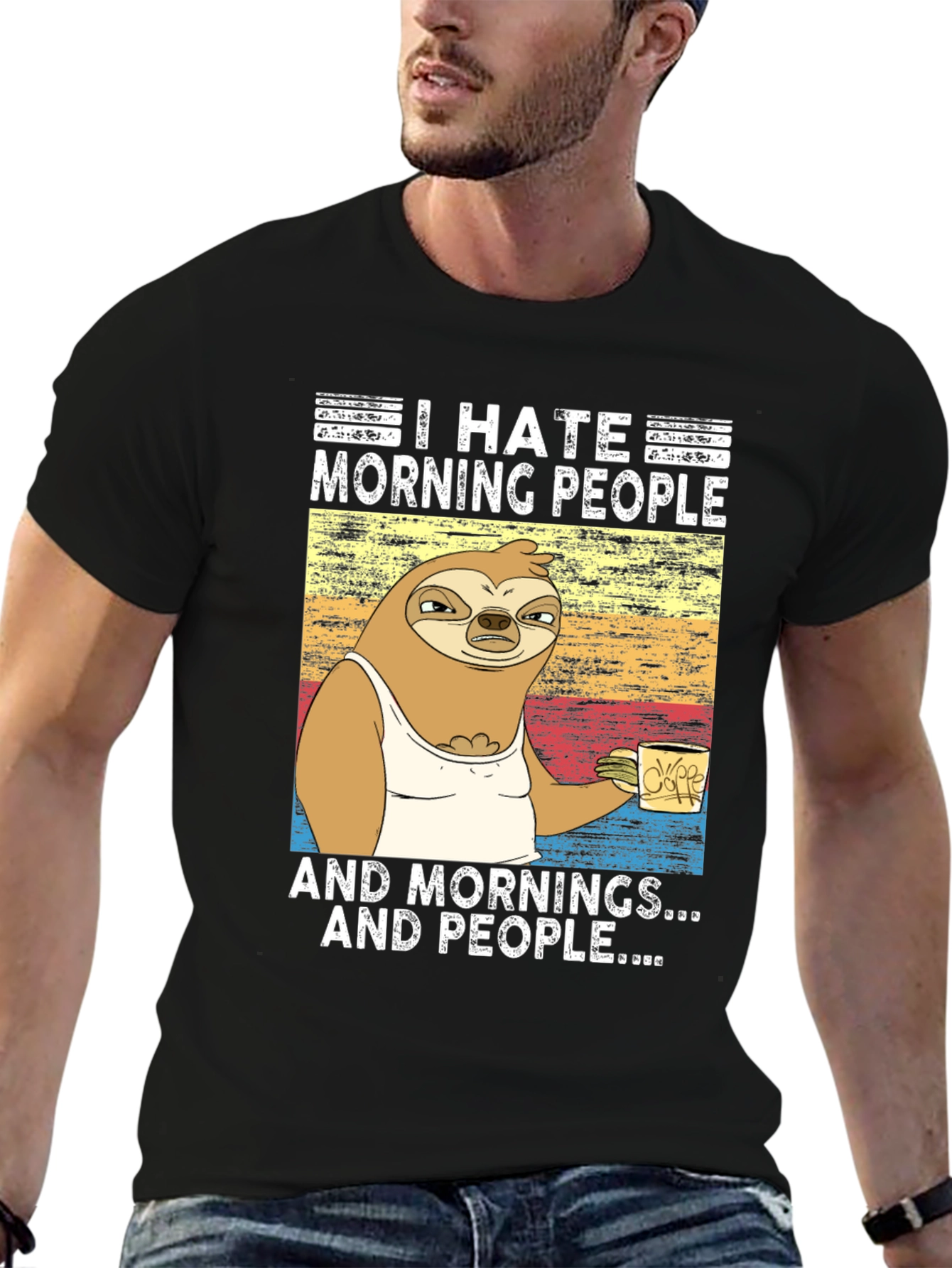 I Hate Morning People Sloth Graphic Tee