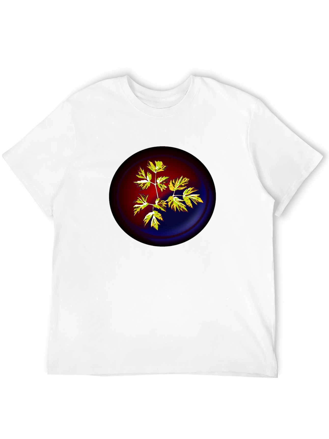 Botanical Yin Yang Graphic T-Shirt - Black