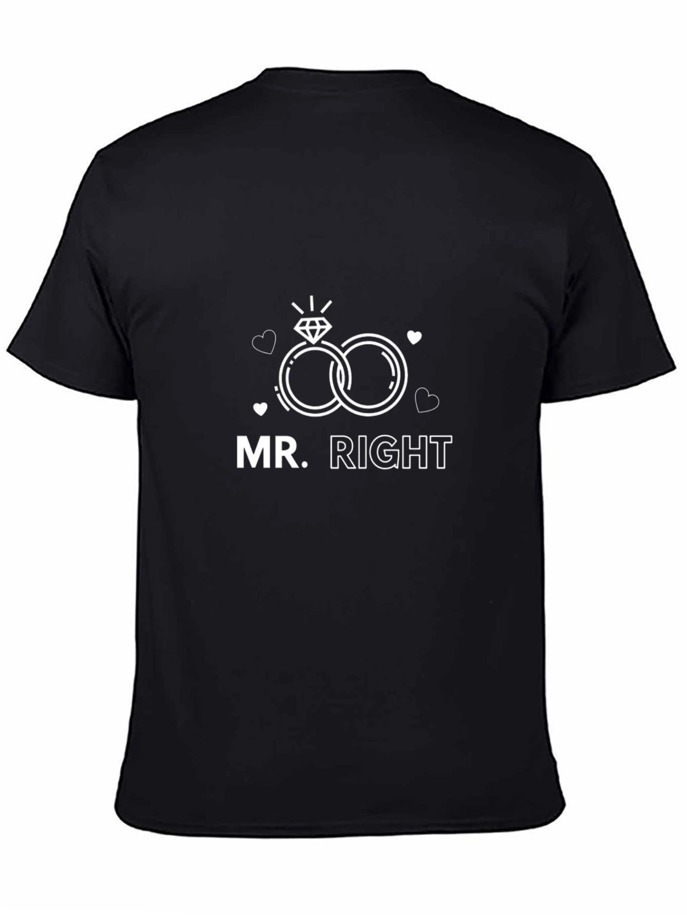 Mr. Right Matching Couple T-Shirt - Black