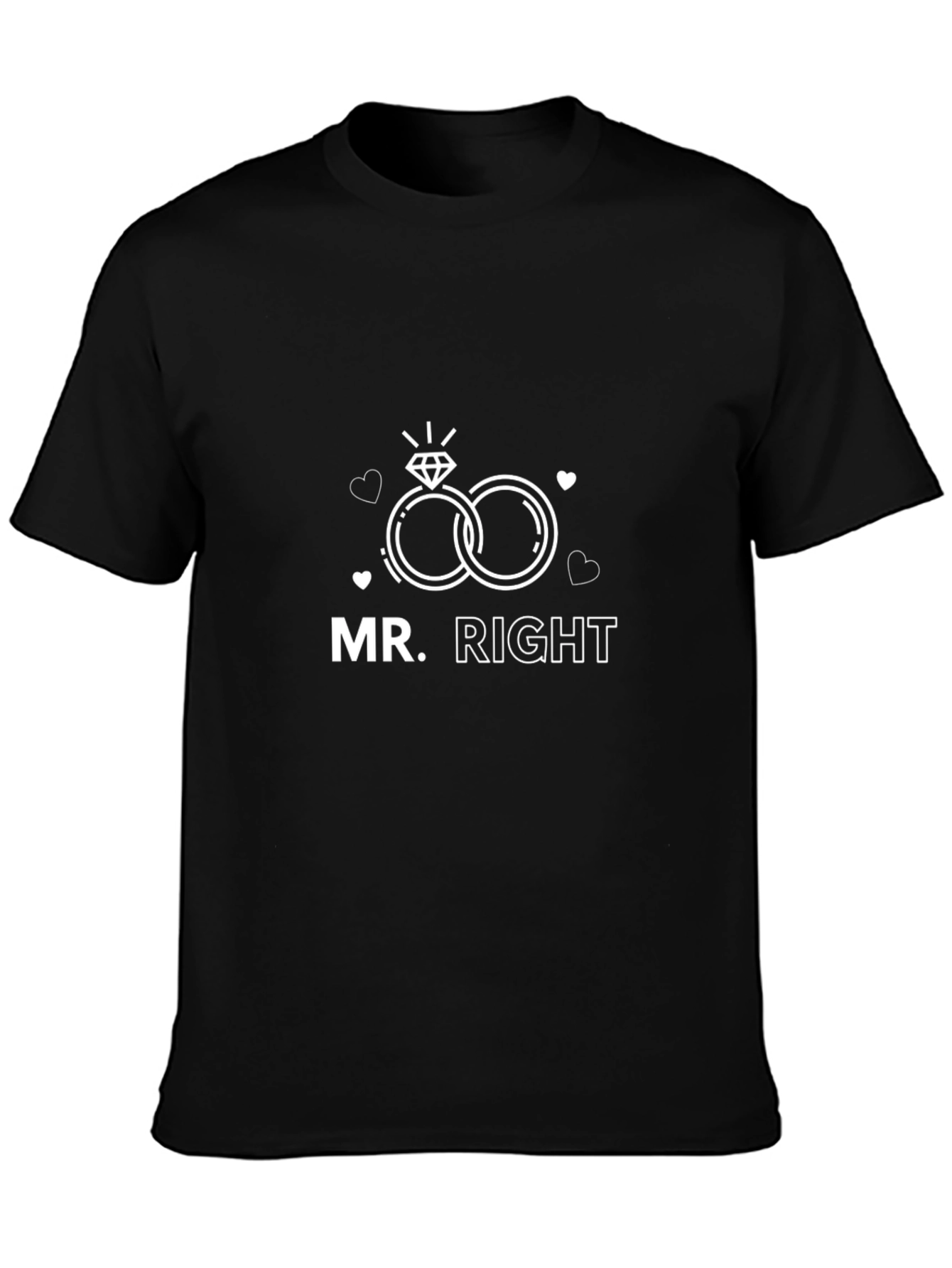 Mr. Right Matching Couple T-Shirt - Black