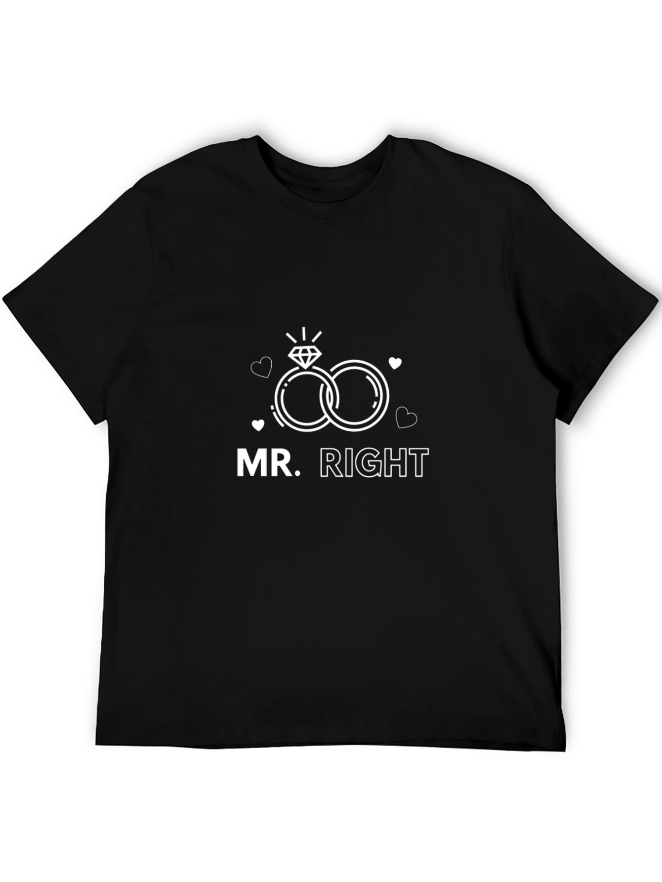 Mr. Right Matching Couple T-Shirt - Black
