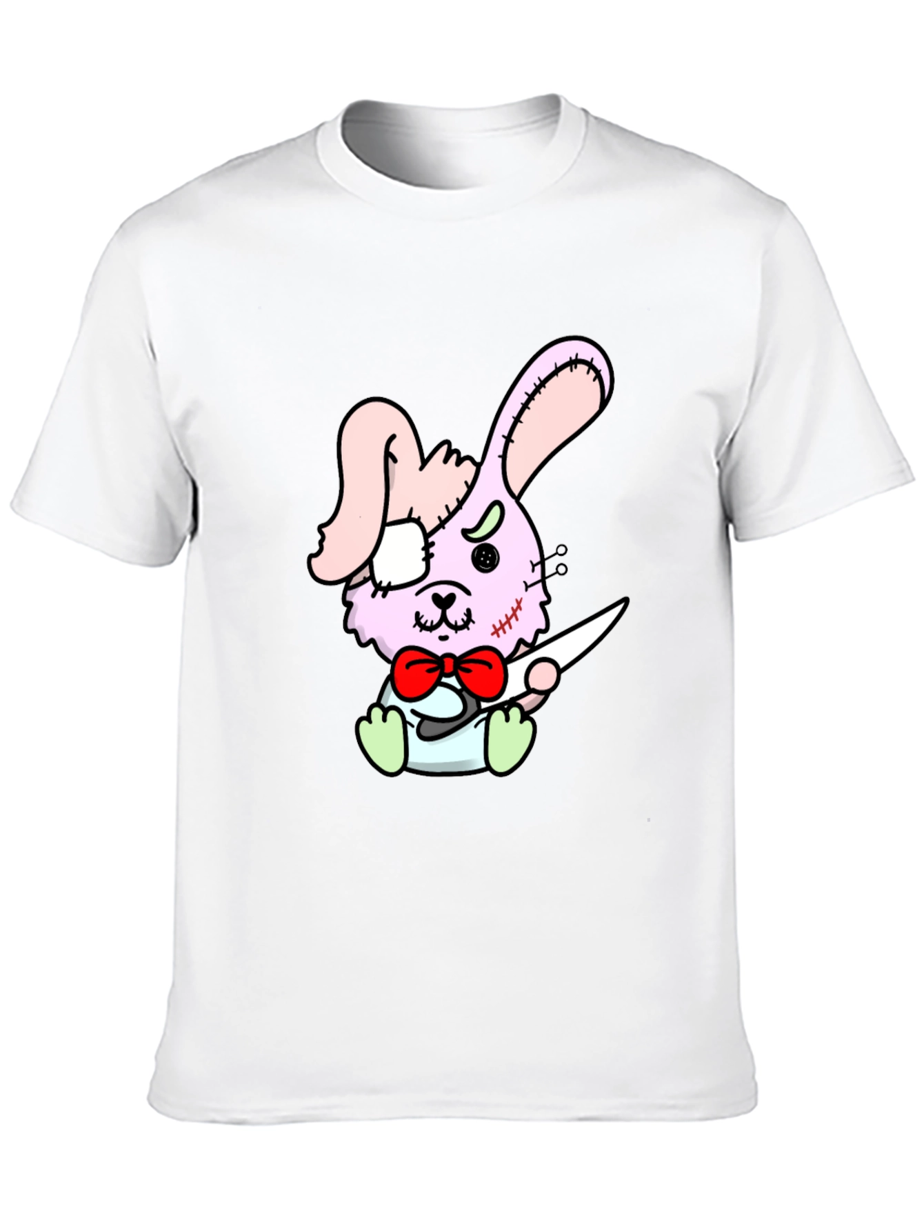 Zombie Bunny Graphic Tee - Black Casual Shirt