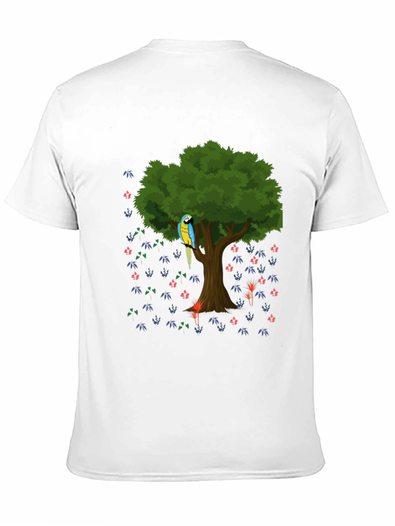 Parrot Tree Graphic Tee - Stylish Mens Casual Shirt