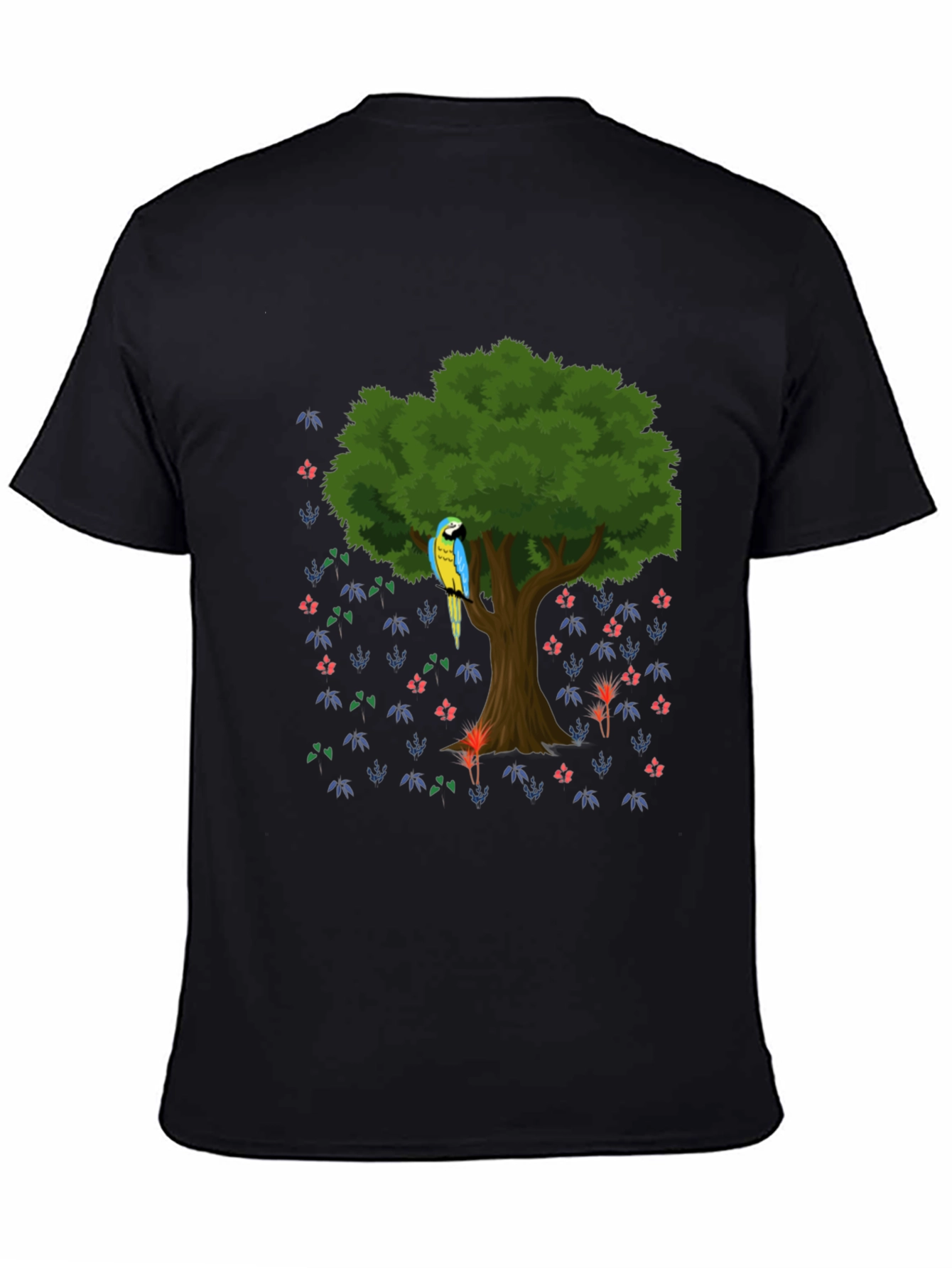 Parrot Tree Graphic Tee - Stylish Mens Casual Shirt