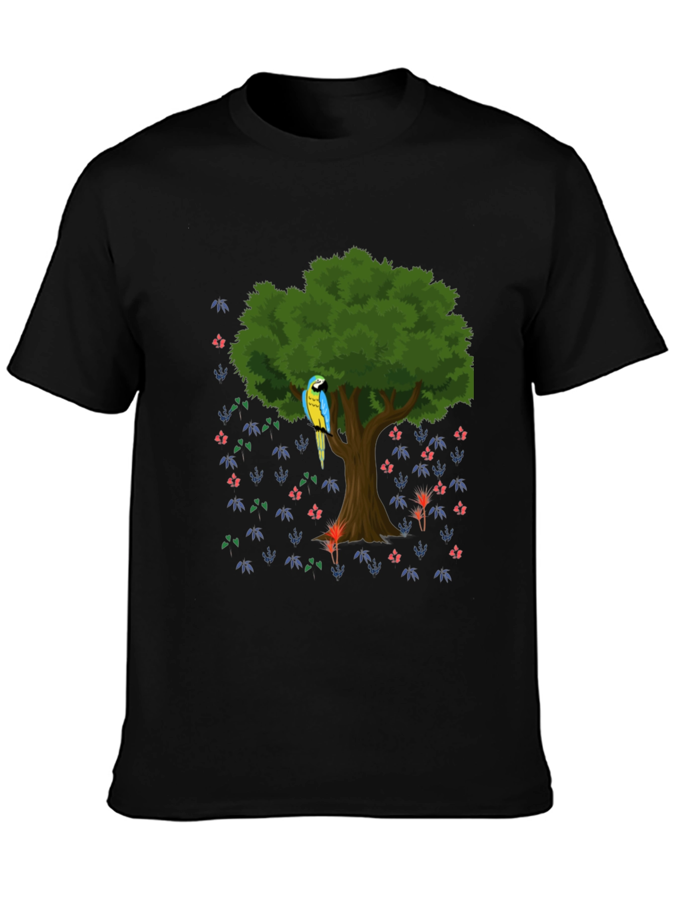 Parrot Tree Graphic Tee - Stylish Mens Casual Shirt
