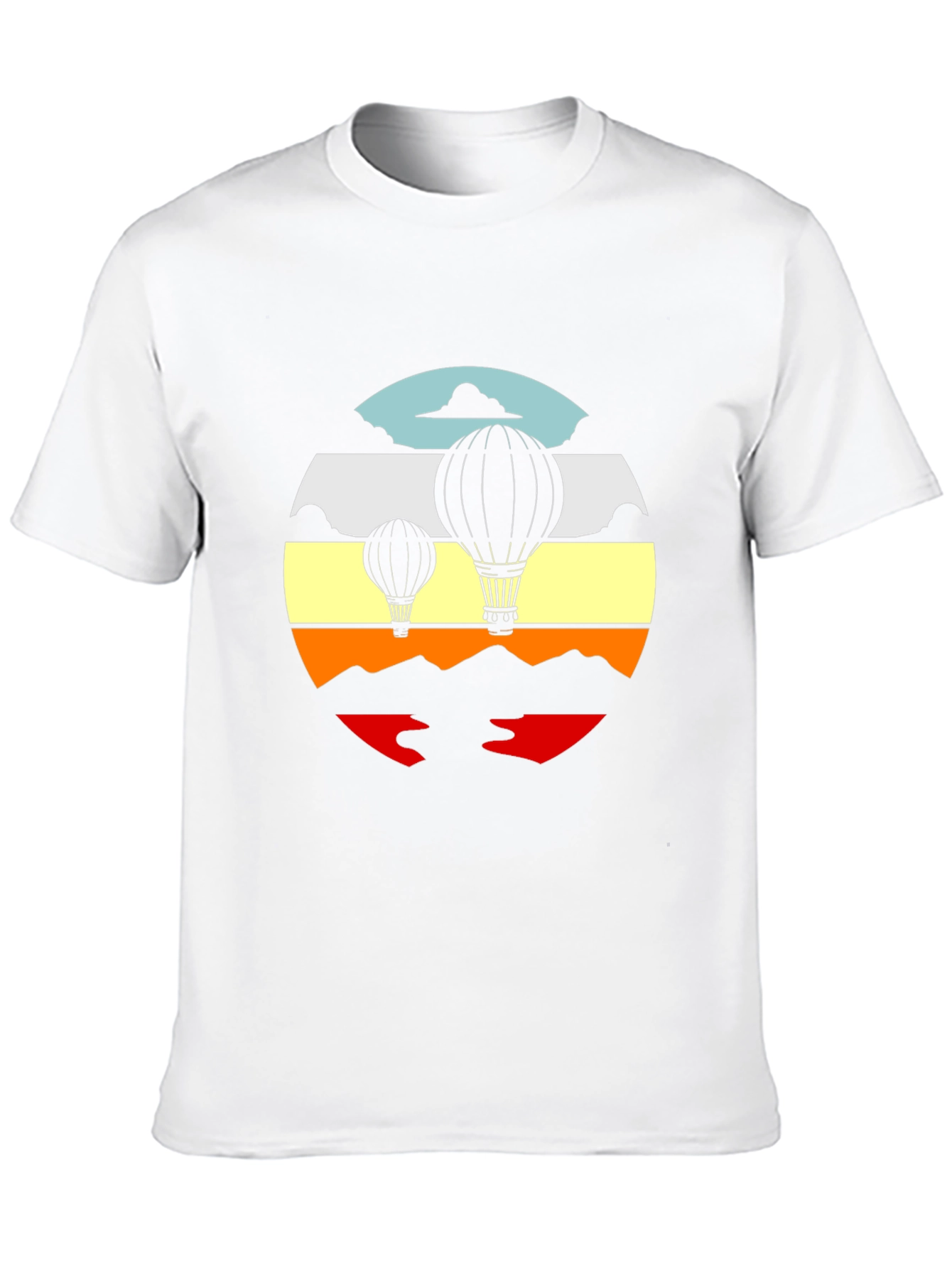Retro Hot Air Balloon Graphic Tee - Black