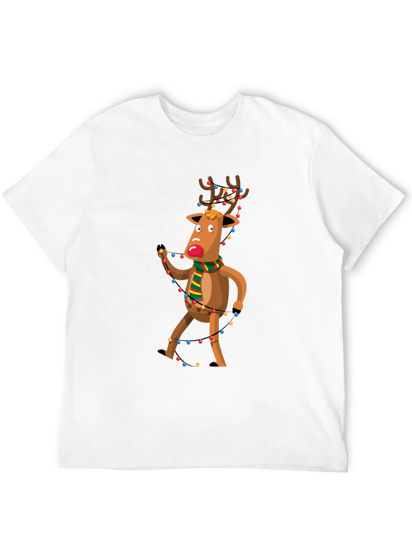 Festive Reindeer Graphic Tee - Holiday Cheer