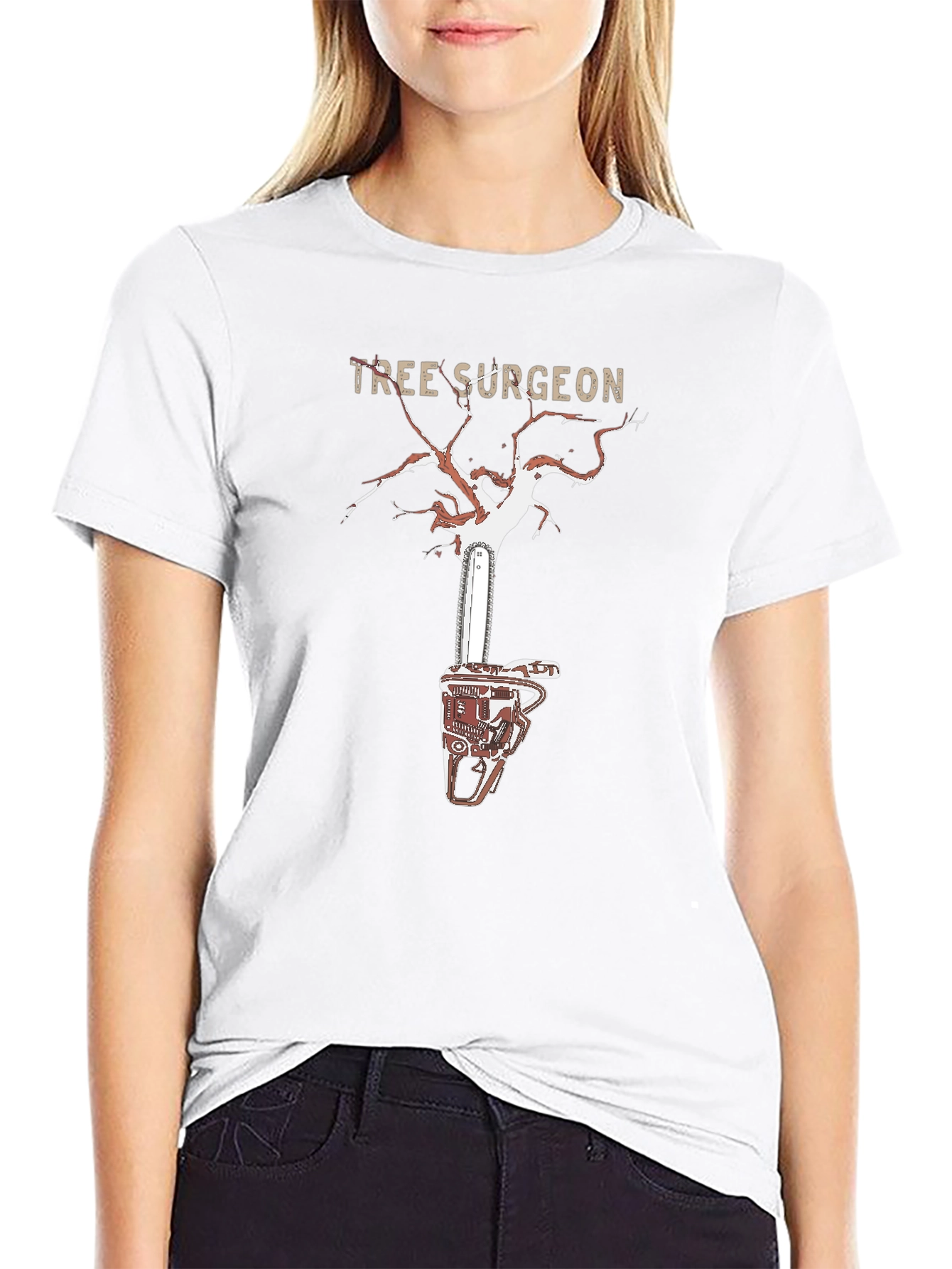 Tree Surgeon T-Shirt - Chainsaw Tree Design