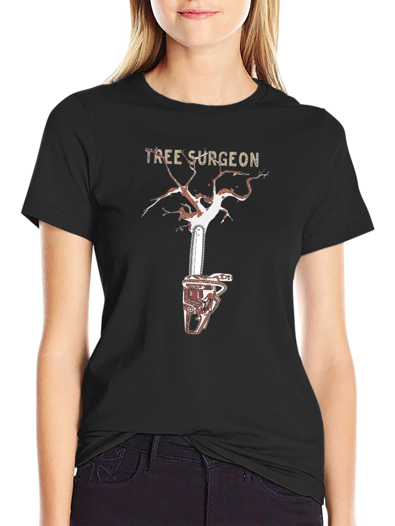 Tree Surgeon T-Shirt - Chainsaw Tree Design