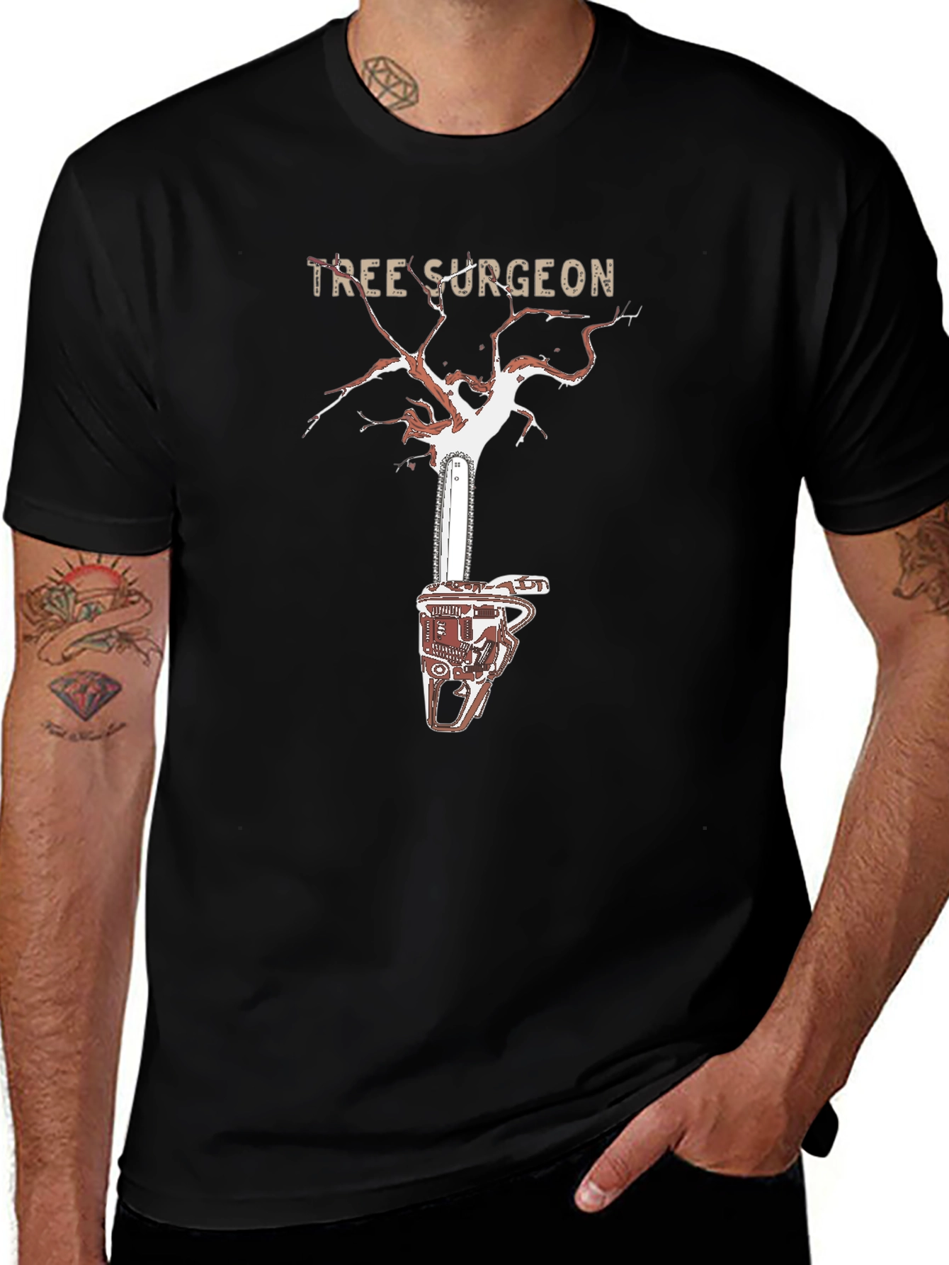 Tree Surgeon T-Shirt - Chainsaw Tree Design