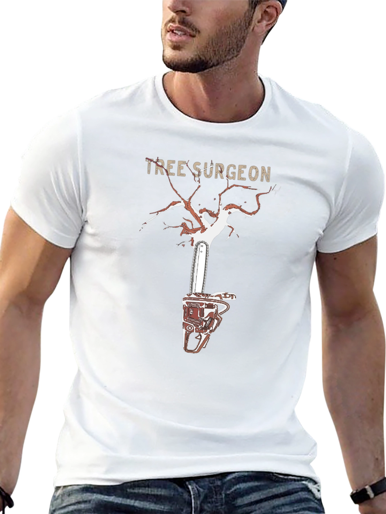 Tree Surgeon T-Shirt - Chainsaw Tree Design