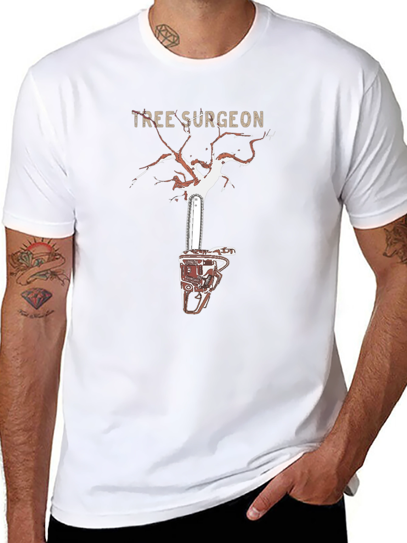Tree Surgeon T-Shirt - Chainsaw Tree Design