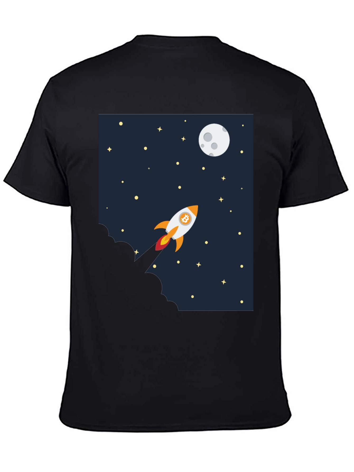 Bitcoin Rocket to the Moon Graphic Tee