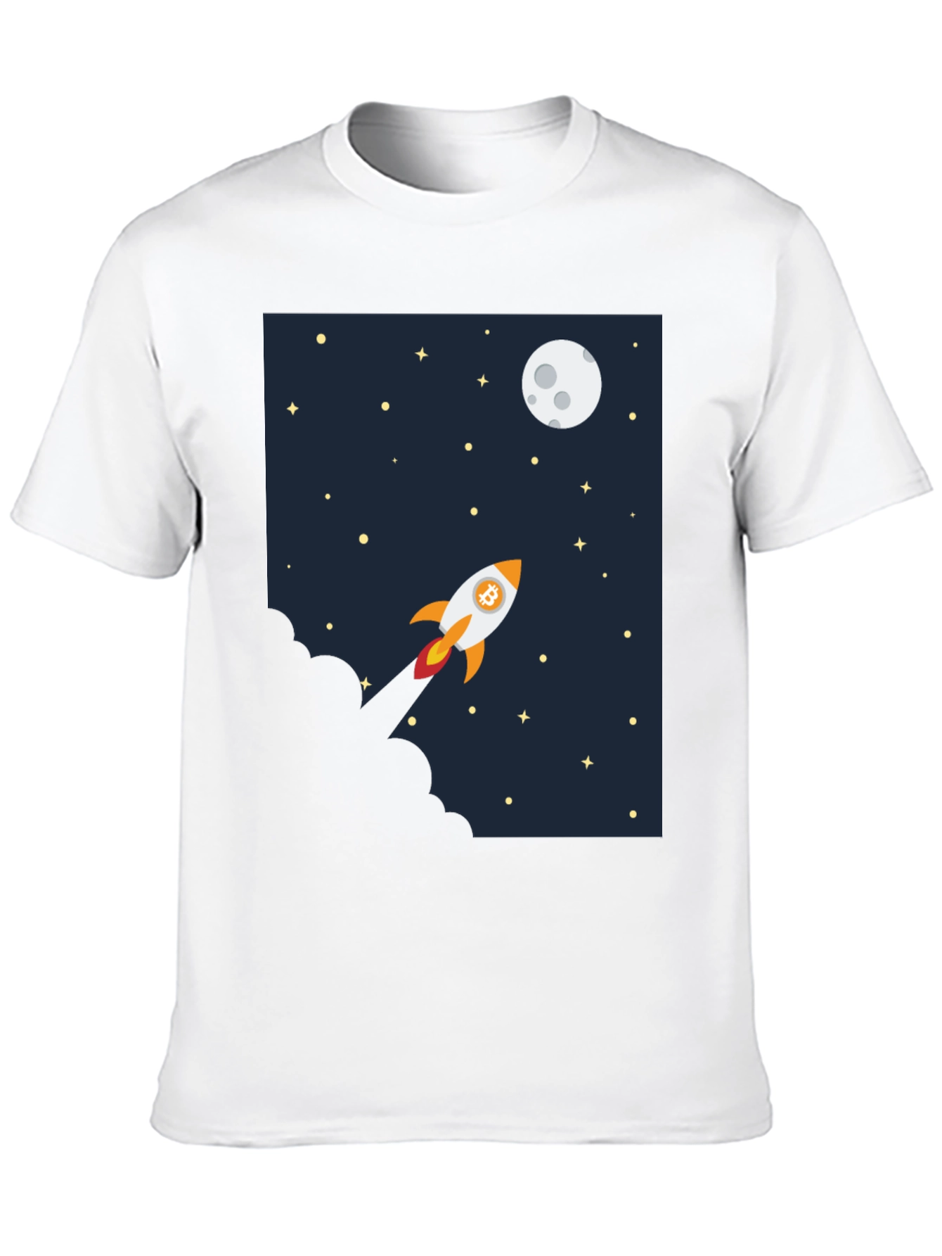 Bitcoin Rocket to the Moon Graphic Tee