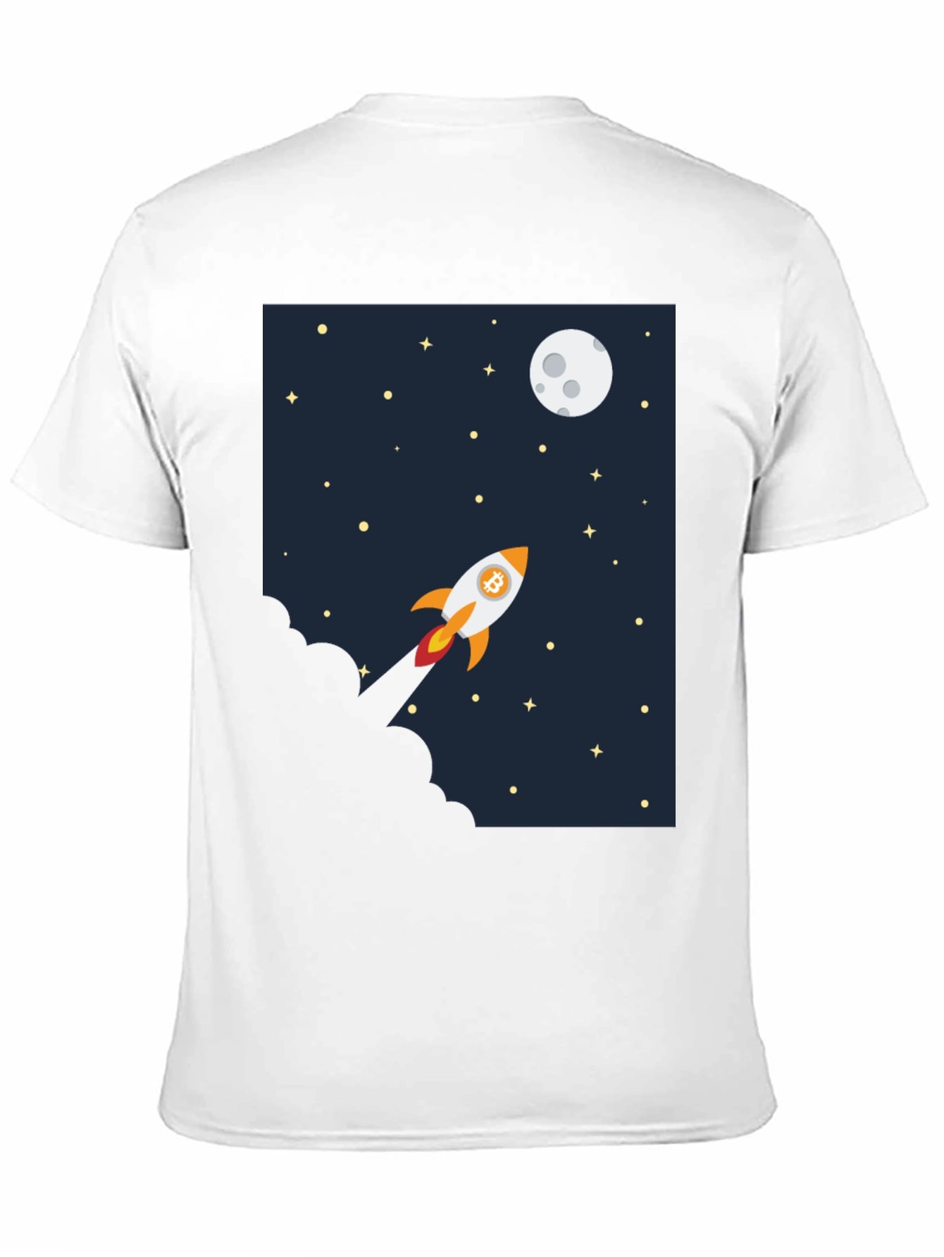 Bitcoin Rocket to the Moon Graphic Tee